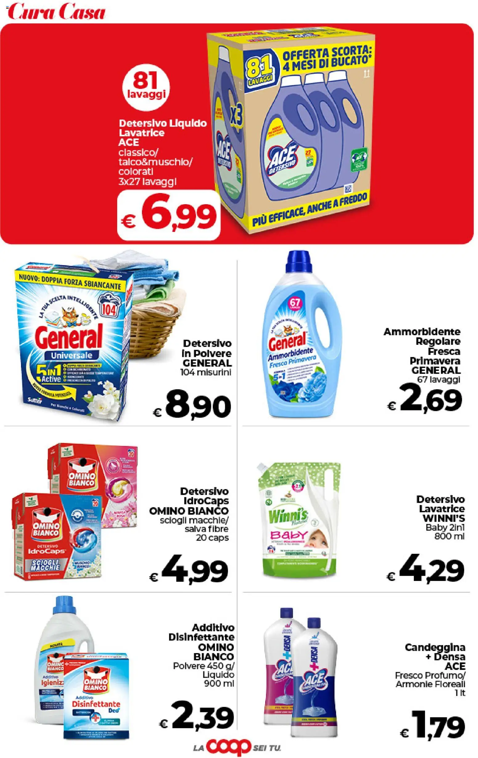 Volantino COOP del 09.06.2026 | Pagina: 40 | Prodotti: Ammorbidente, Candeggina, Lavatrice