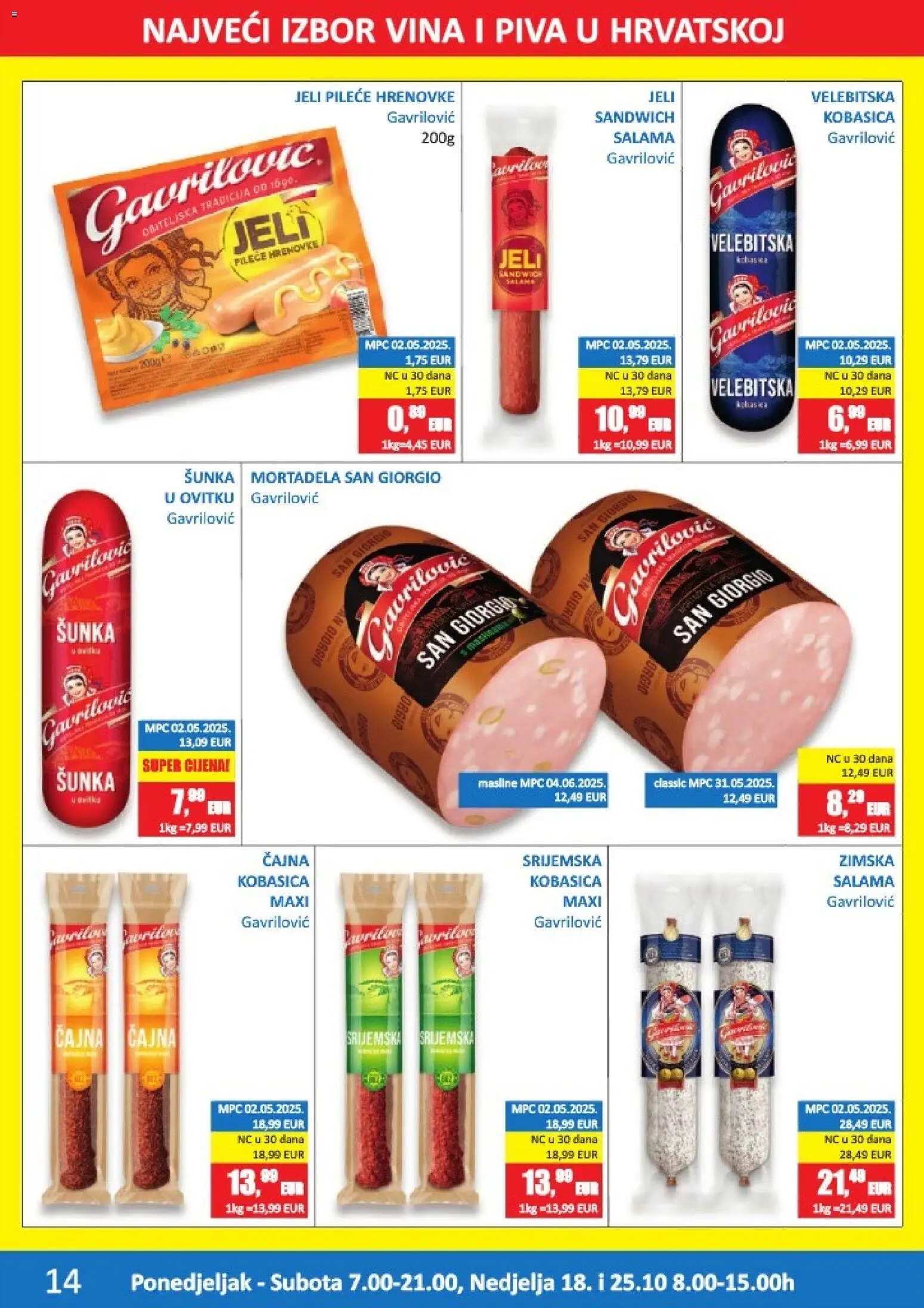 Vrutak katalog | vrijedi od 12.10.2026 | Stranica: 14 | Proizvodi: Sandwich, Hrenovke, Kobasica, Zimska kobasica