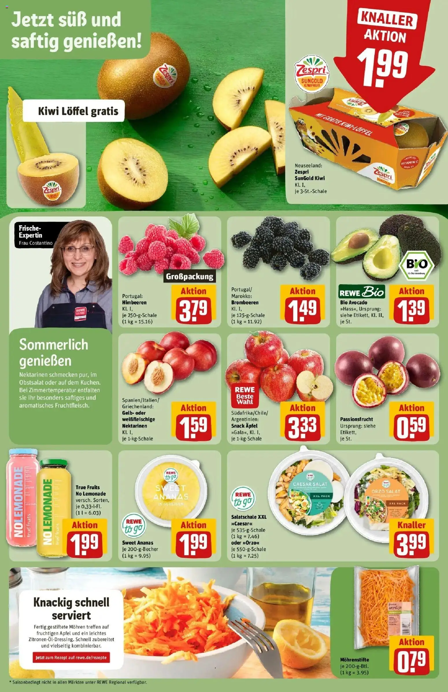 REWE Prospekt ab 10.08.2026 zum Blättern » Angebote | Seite: 8 | Produkte: Himbeeren, Nektarinen, Mohren, Avocado