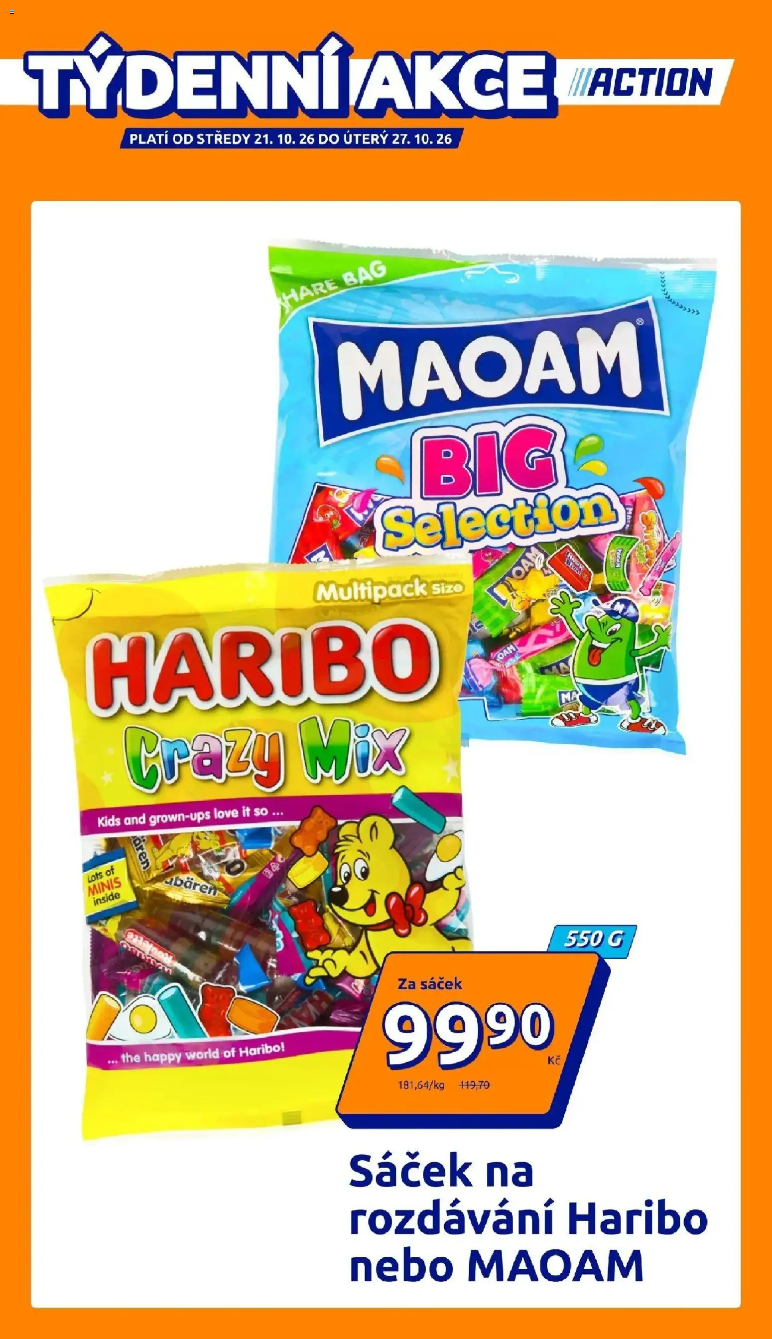 Action leták od 21.10.2026 - Akční leták online | Strana: 1 | Produkty: Haribo, Sáček