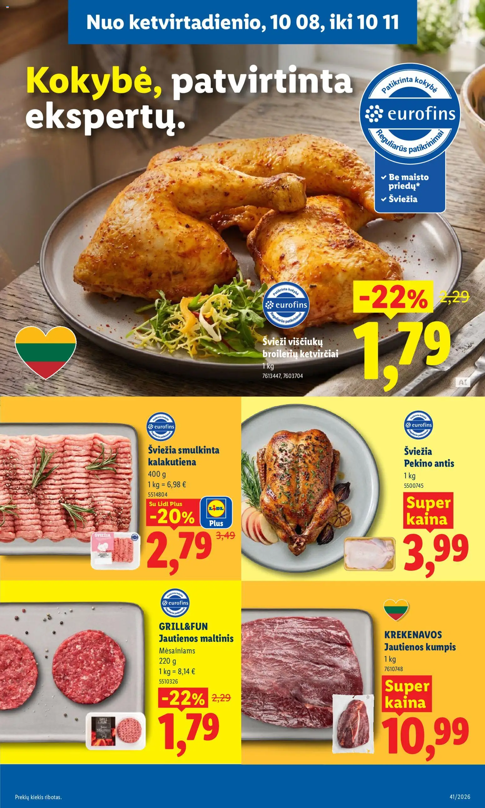 LIDL akcijos nuo 2026.10.05 | Puslapis: 53 | Prekių: Jautienos, Pekino antis, Kumpis
