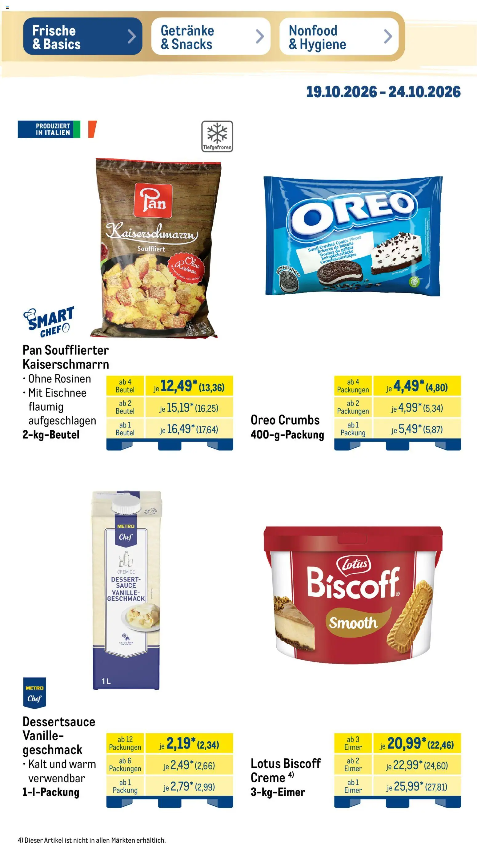 Metro Prospekt – gültig ab 19.10.2026 | Seite: 21 | Produkte: Creme, Vanille, Rosinen