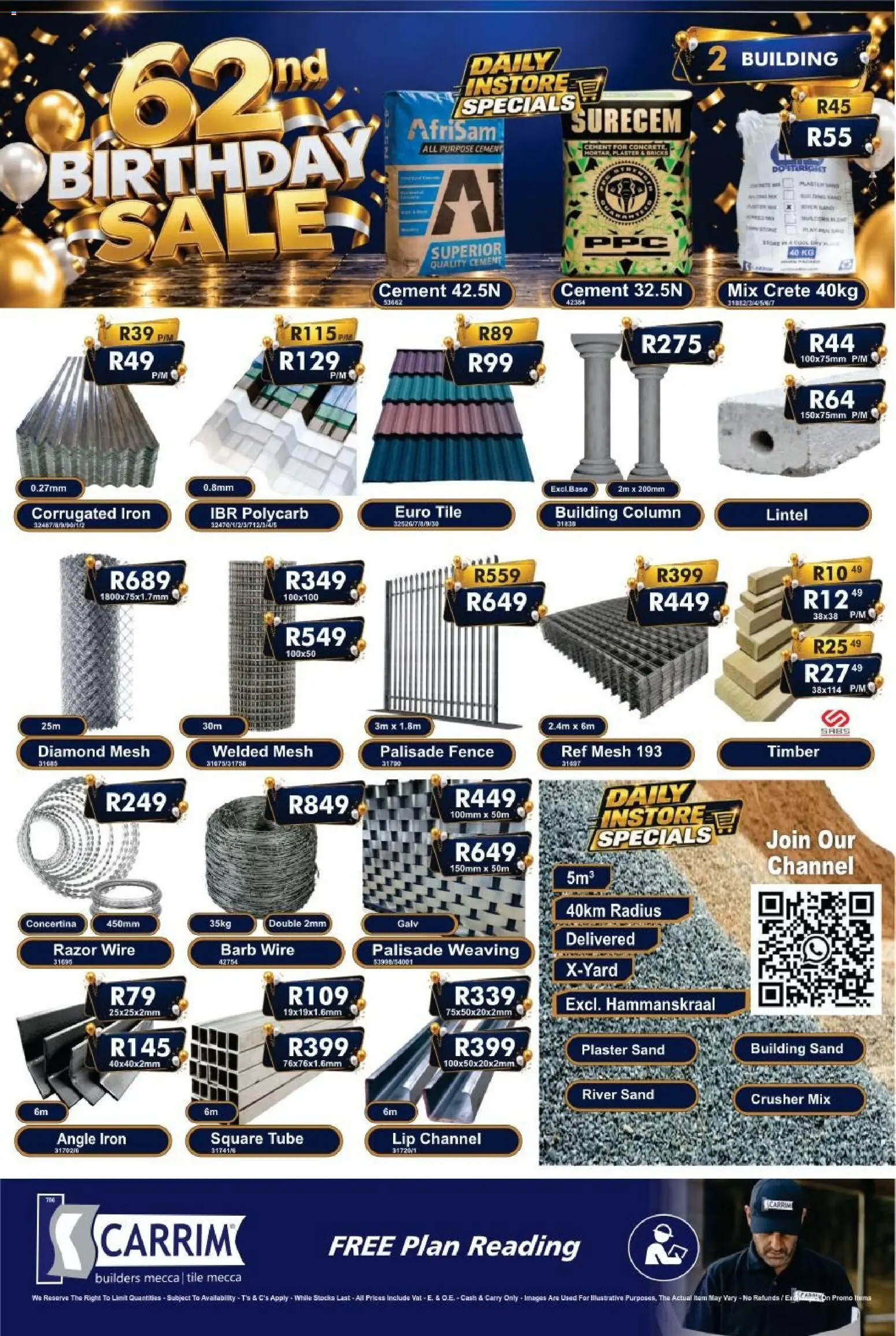 New K. Carrim catalogue – valid from 25/09/2026 | Page: 2 | Products: Iron, Plaster, Cement