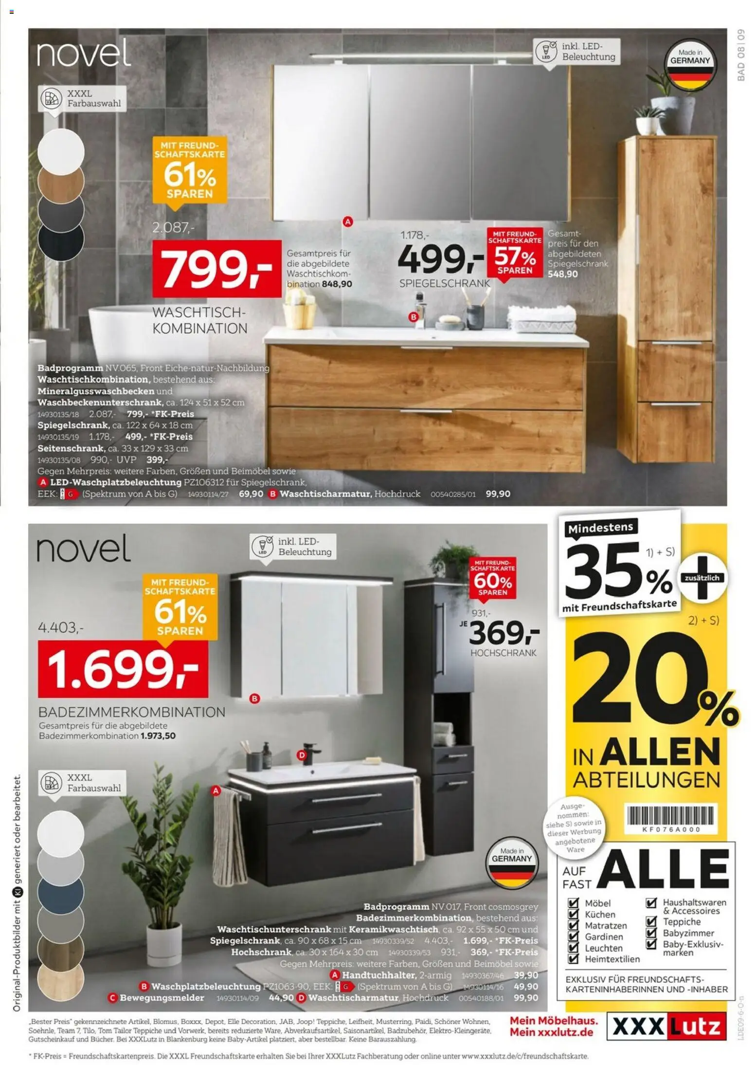 XXXLutz Badzimmertesterinnen und -tester gesucht – gültig ab 29.08.2026 | Seite: 9 | Produkte: Bad, Waschtisch, Spiegelschrank, Hochschrank