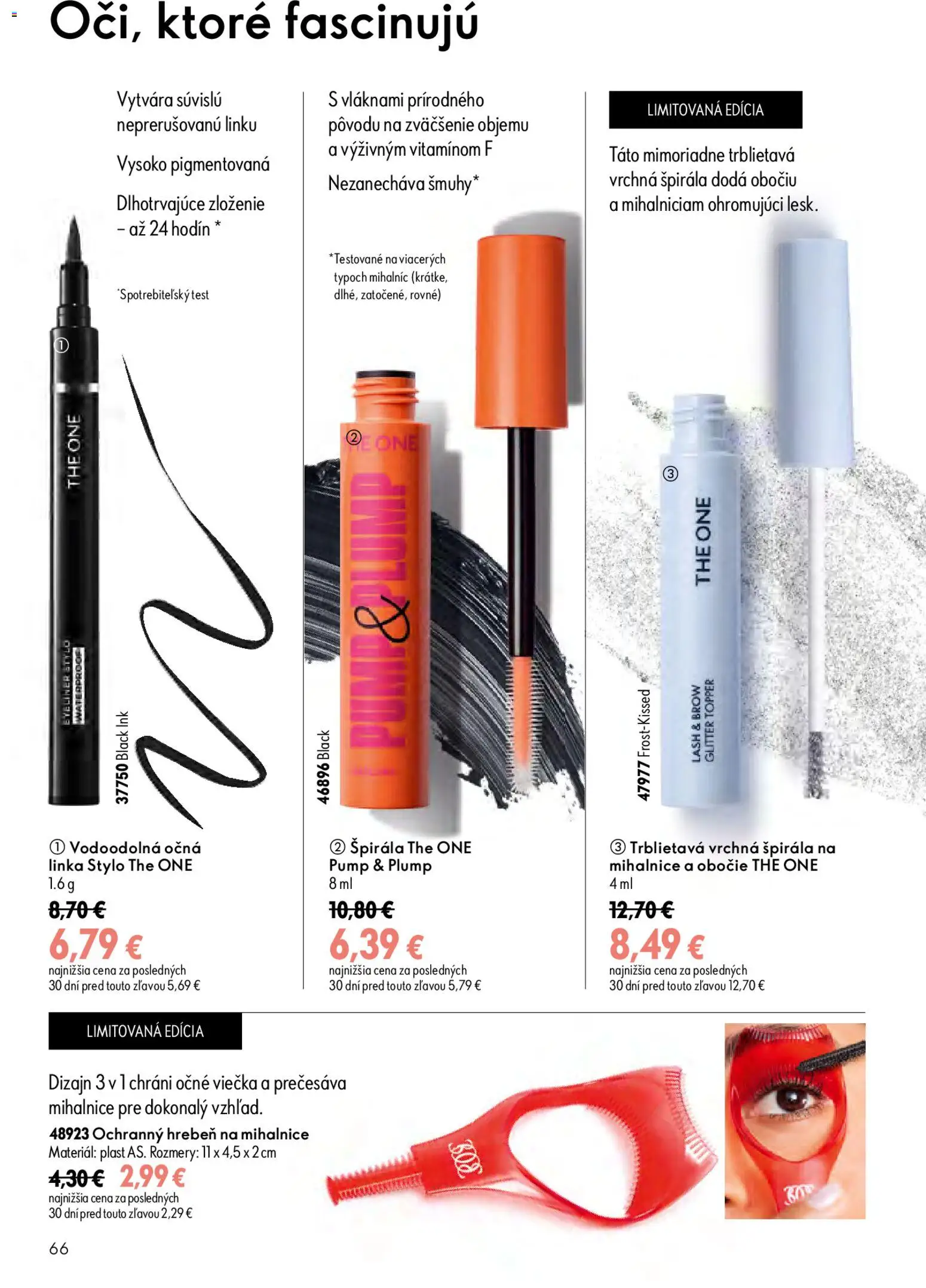 Nové Oriflame akcie – leták je platný od 19.08.2026 | Strana: 66 | Produkty: Očná linka, Hrebeň
