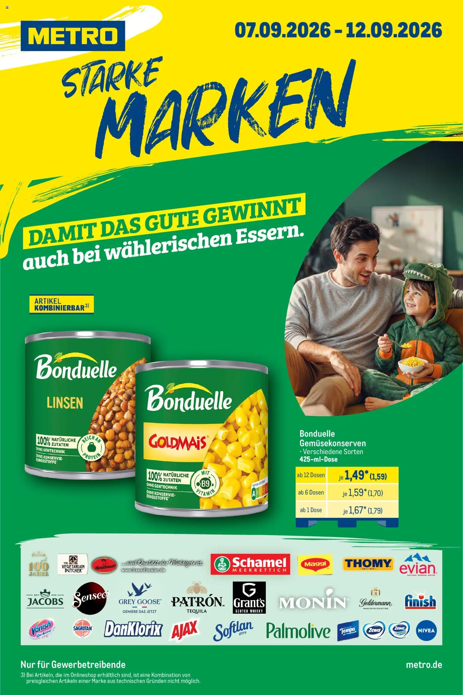 Metro Starke Marken – gültig ab 07.09.2026 | Seite: 1 | Produkte: Whisky, Maggi, Zewa, Finish