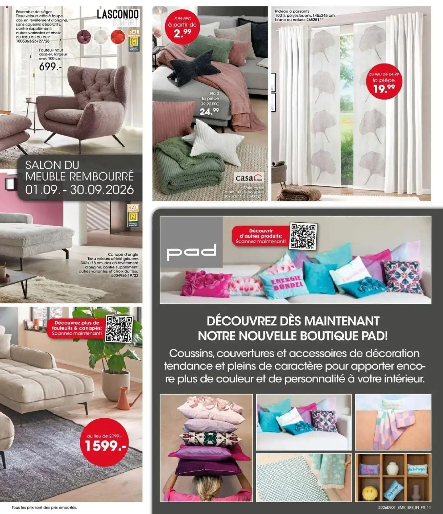 Möbel Martin - Möbel Martin: Offres hebdomadaires à partir du 01/09/2026 - promo en ligne | Page: 11 | Produits: Plaid, Canapé, Canapés, Rideau