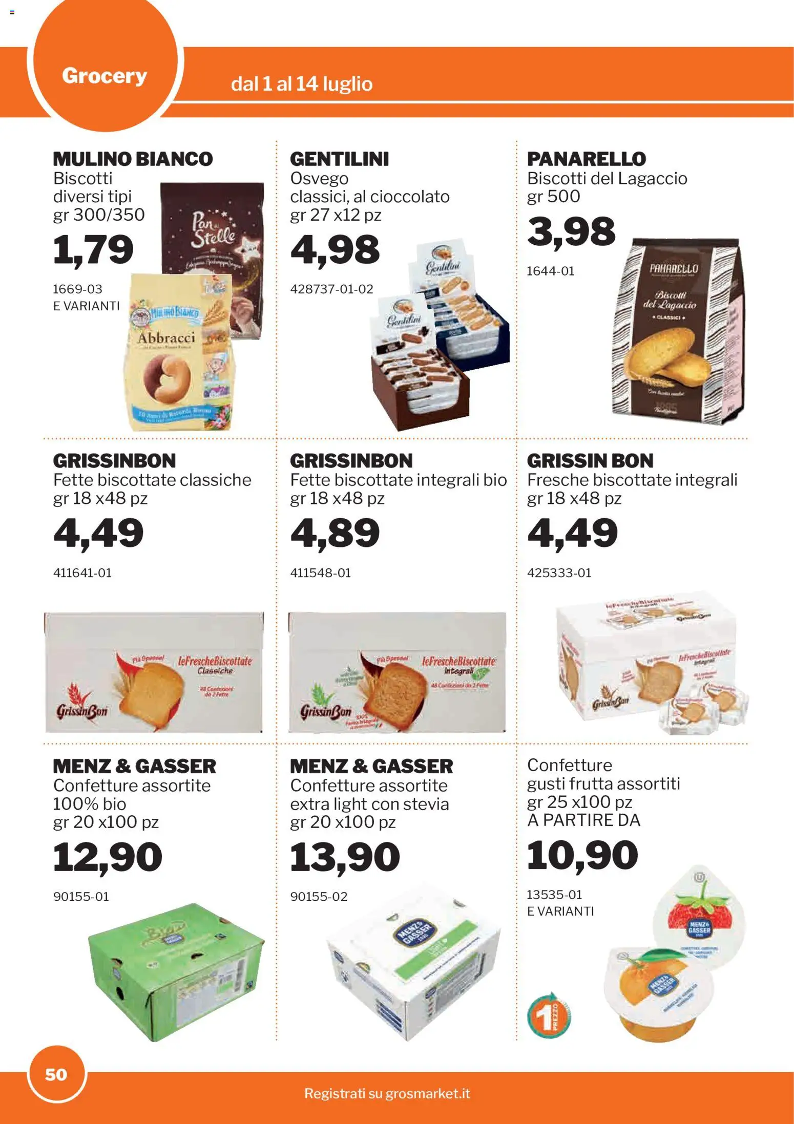 Volantino Sogegross del 01/07/2026 | Pagina: 50 | Prodotti: Stevia, Cioccolato, Biscotti, Frutta