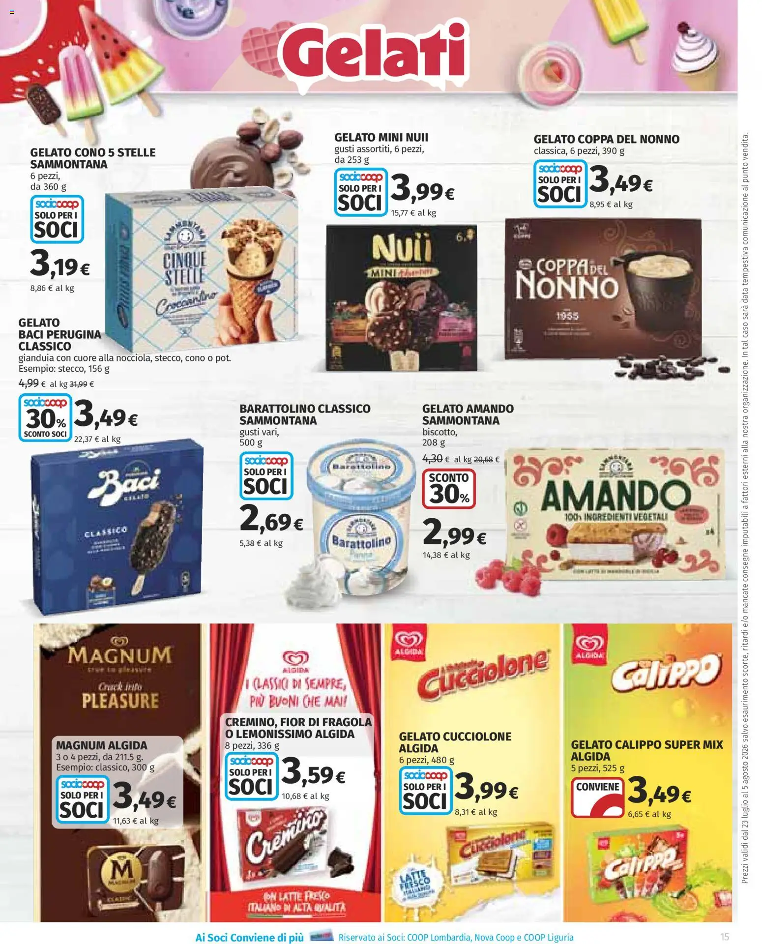 Volantino COOP del 23/07/2026 | Pagina: 15 | Prodotti: Gelato, Latte, Data