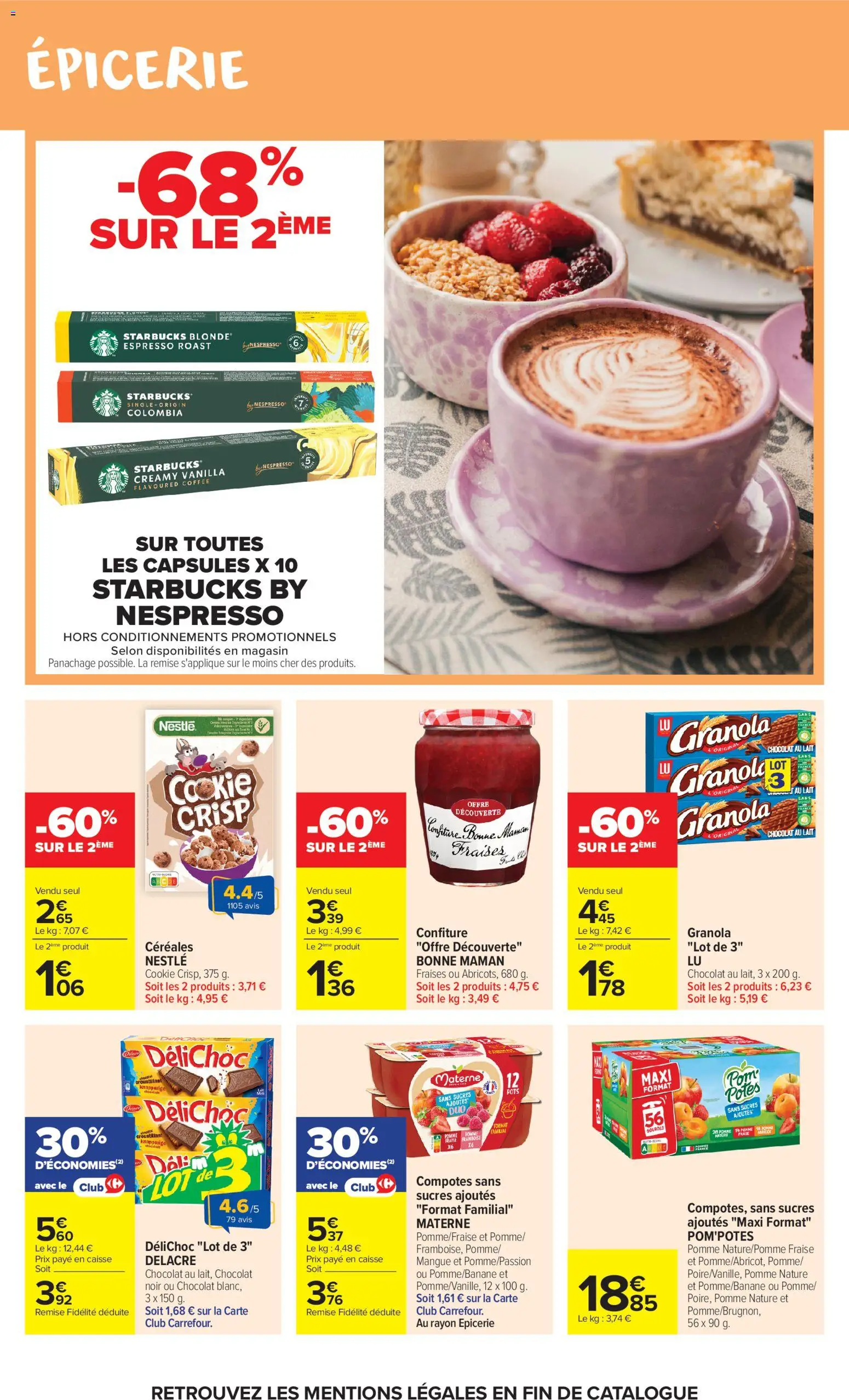 {H1} | Page: 28 | Produits: Fraise, Mangue, Pom'potes, Chocolat