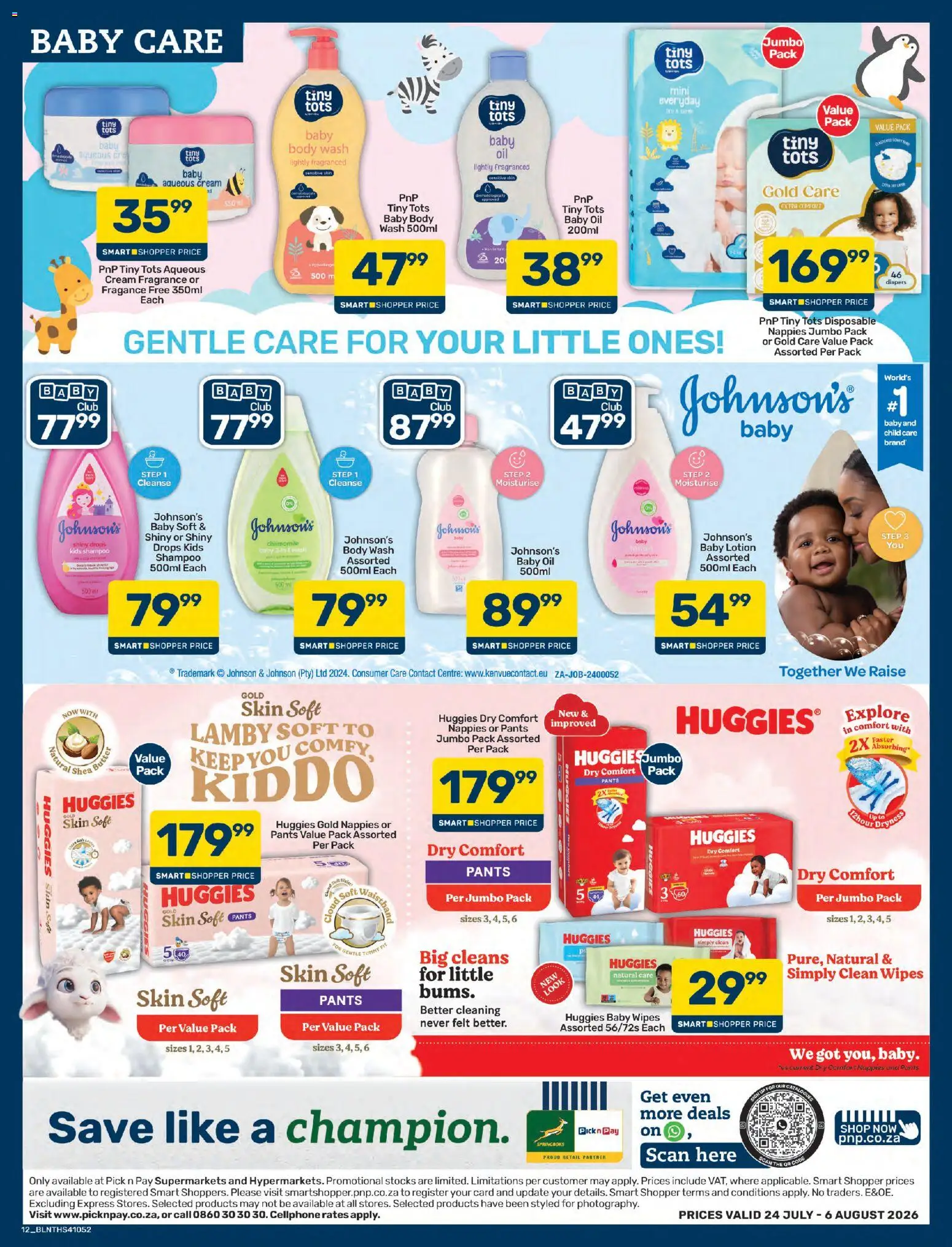 New Pick n Pay catalogue – valid from 24/07/2026 | Page: 12 | Products: Pants, Shampoo, Cream, Nappies