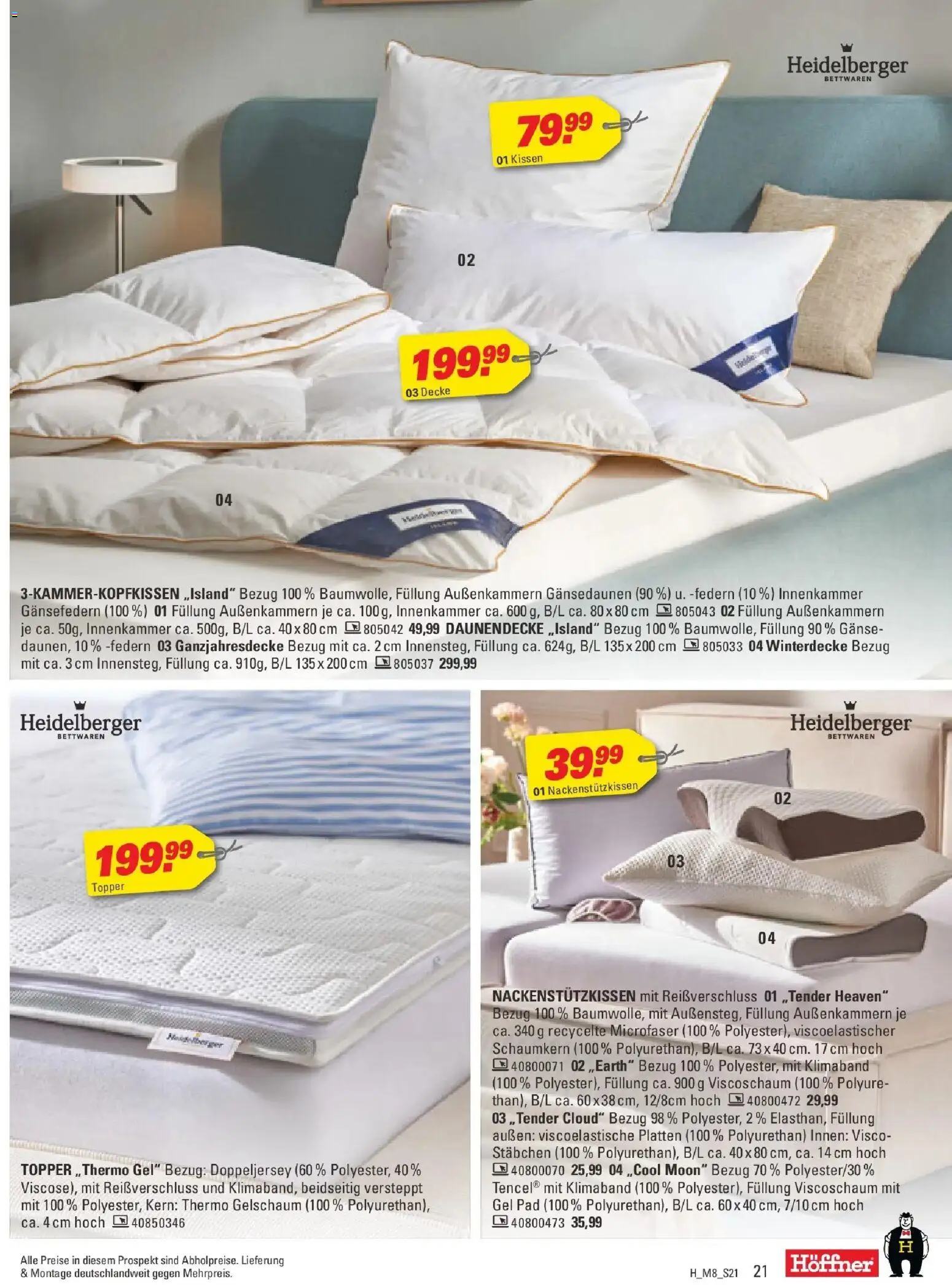 Höffner Prospekt Isernhagen/ot Altwarmbüchen – gültig ab 09.09.2026 | Seite: 21 | Produkte: Kissen, Decke, Topper