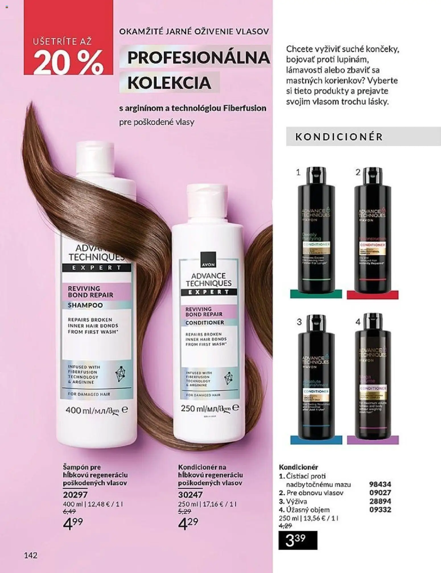 Nové Avon akcie – leták je platný od 01.04.2026 | Strana: 142 | Produkty: Šampón, Kondicionér