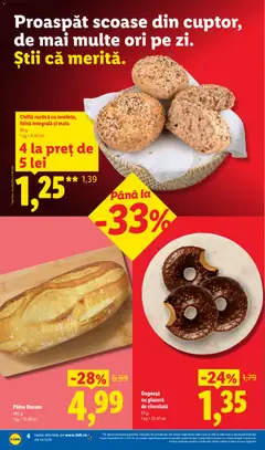 Ofertele Lidl valabile de la 26.10.2026 | Pagină: 6 | Produse: Gogoasa, Chiflă, Pâine, Făină