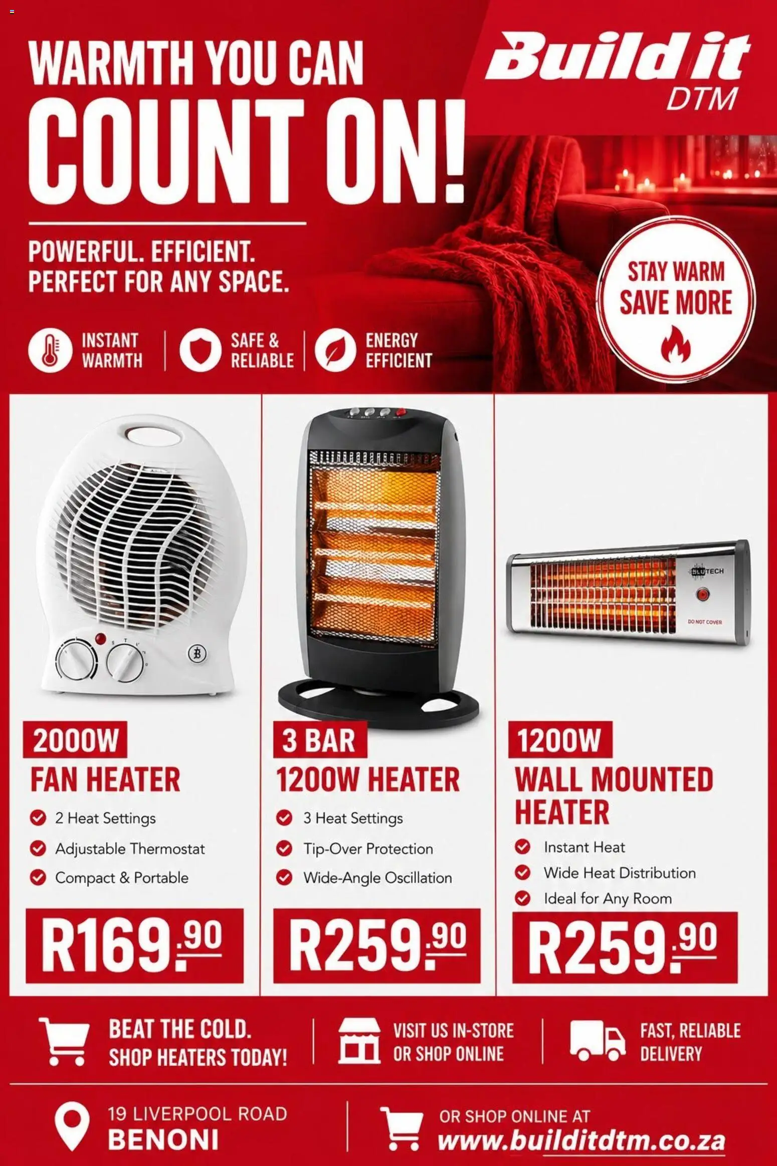 New Build It catalogue – valid from 08.06.2026 | Page: 1 | Products: Cover, Fan, Fan heater, Heater