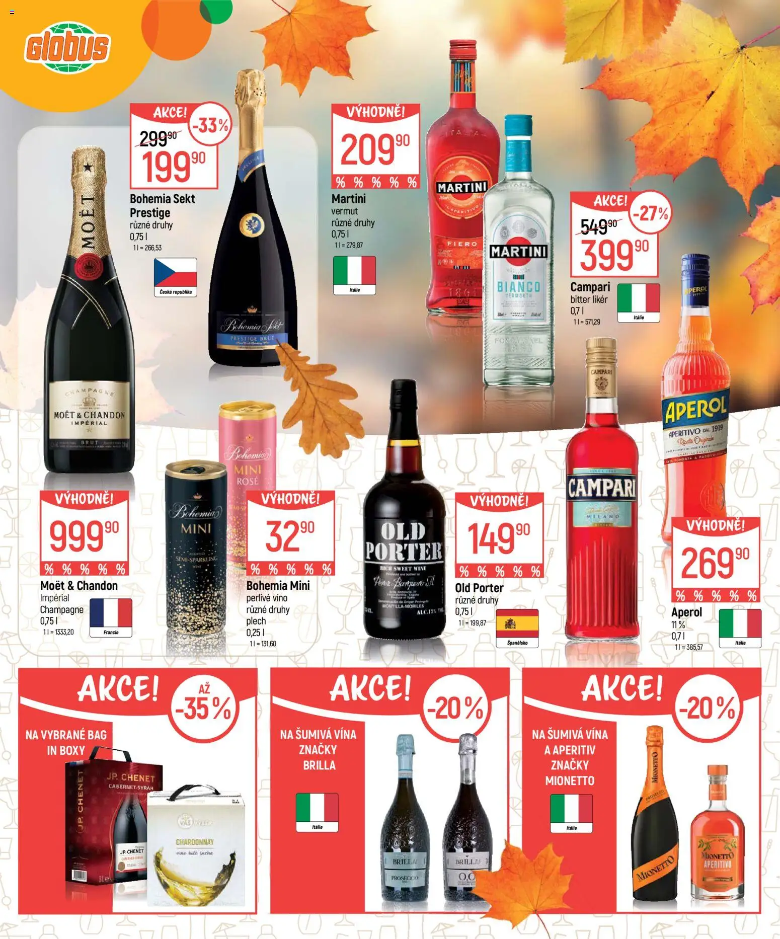 Globus leták - Nápoje od 23.09.2026 | Strana: 4 | Produkty: Globus, Pero, Old porter, Aperitivo