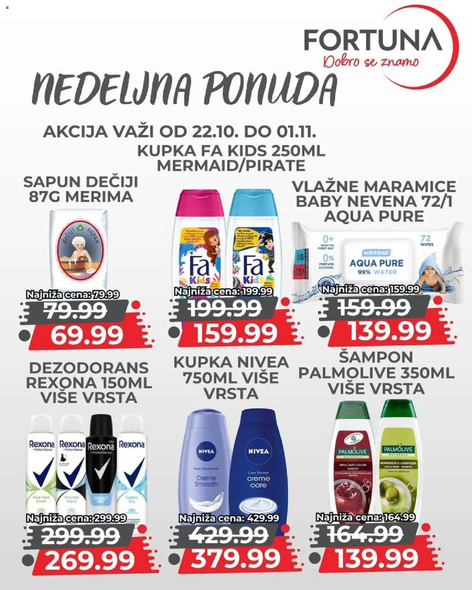 Fortuna Market katalog - važi od 22.10.2026 | Strana: 10 | Proizvode: Maramice, Nivea, Dezodorans, Vlažne maramice