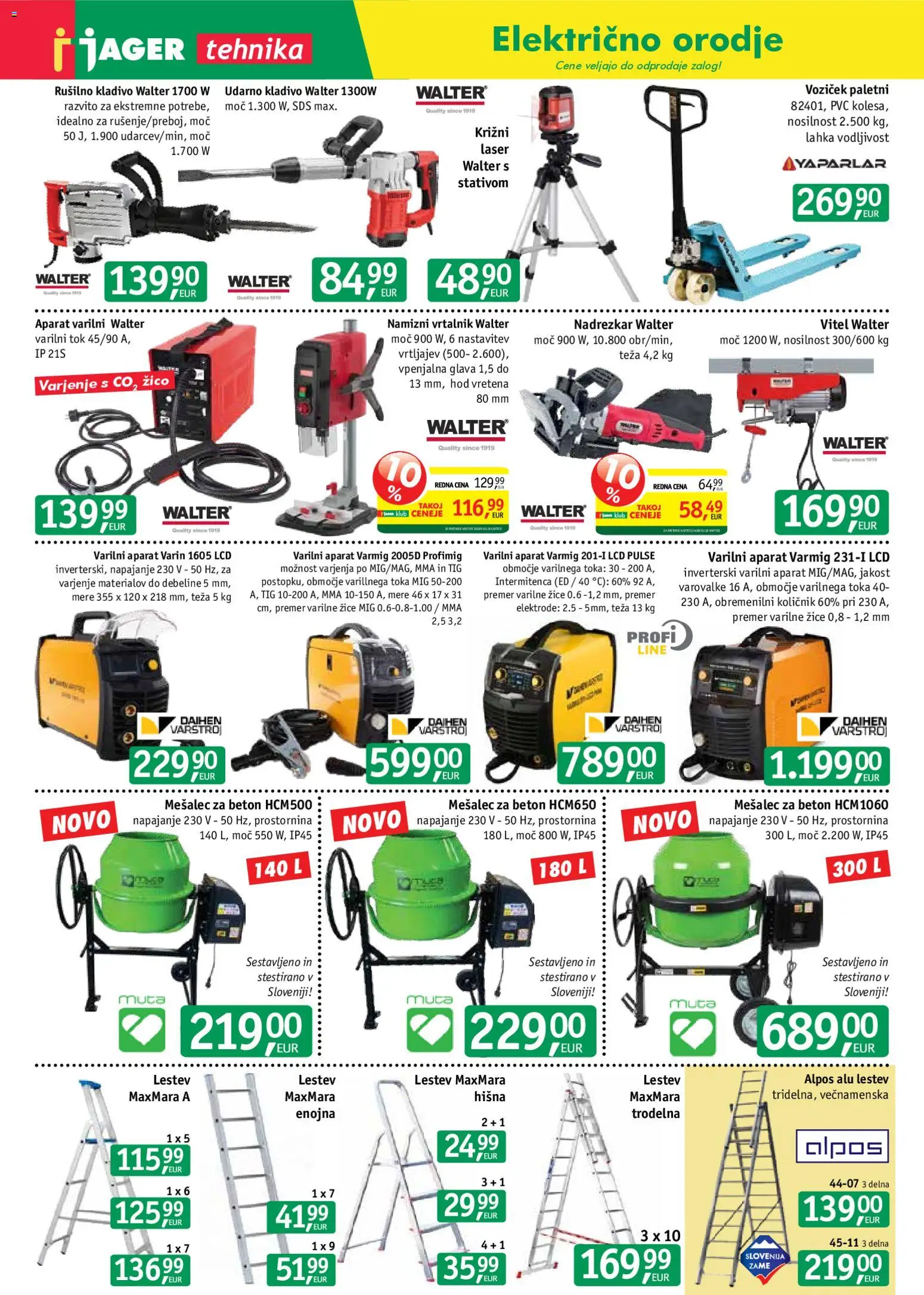 Novi Jager katalog ponudbe – veljaven od 26.08.2026 | Stran: 2 | Izdelki: Teza, Orodje, Mešalec, Vrtalnik
