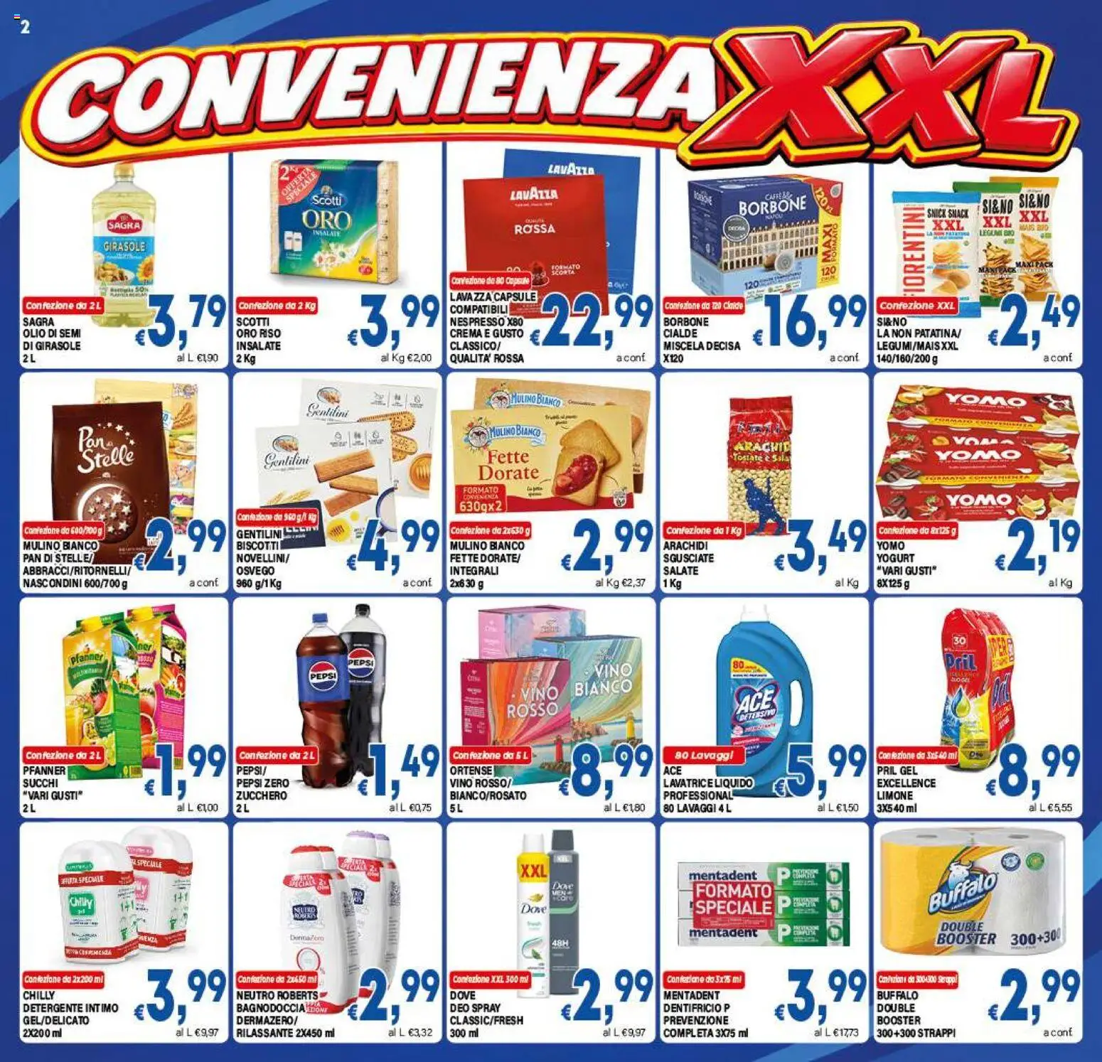 Volantino DEM del 21/08/2026 | Pagina: 2 | Prodotti: Olio di semi, Detergente intimo, Riso, Borbone