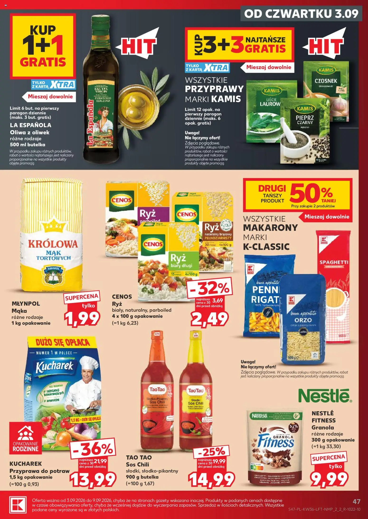 Kaufland Polsko leták od 03.09.2026 | Strana: 47 | Produkty: Granola, Orzo, Mák, Makarony