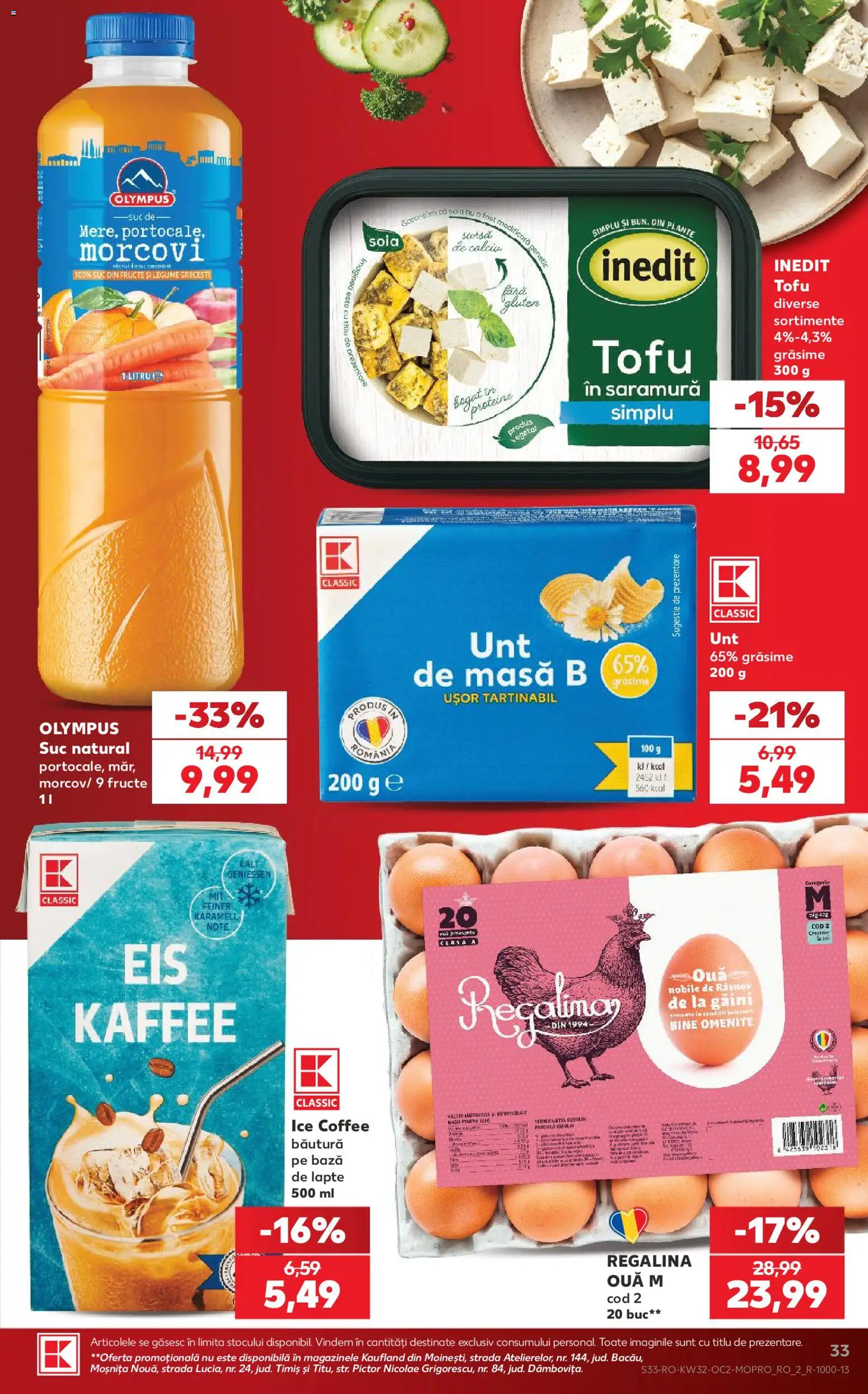 Noul catalog Kaufland – valabil de la 05.08.2026 | Pagină: 33 | Produse: Masă, Lapte, Suc, Fructe