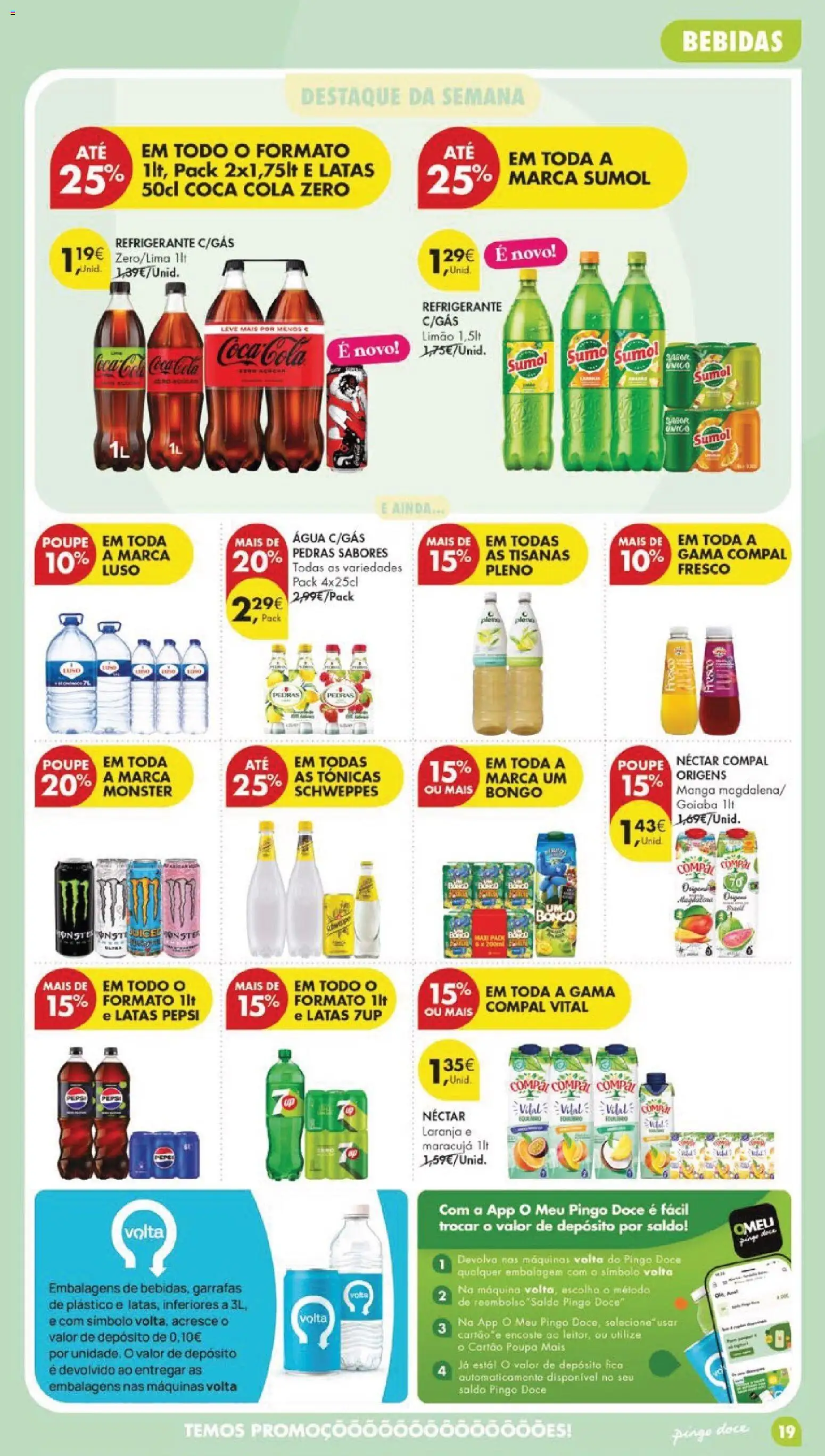 Pingo Doce folheto │ válido de 19.05.2026 | Página: 23 | Produtos: Refrigerante, Sumo, Coca-cola, Água com gás
