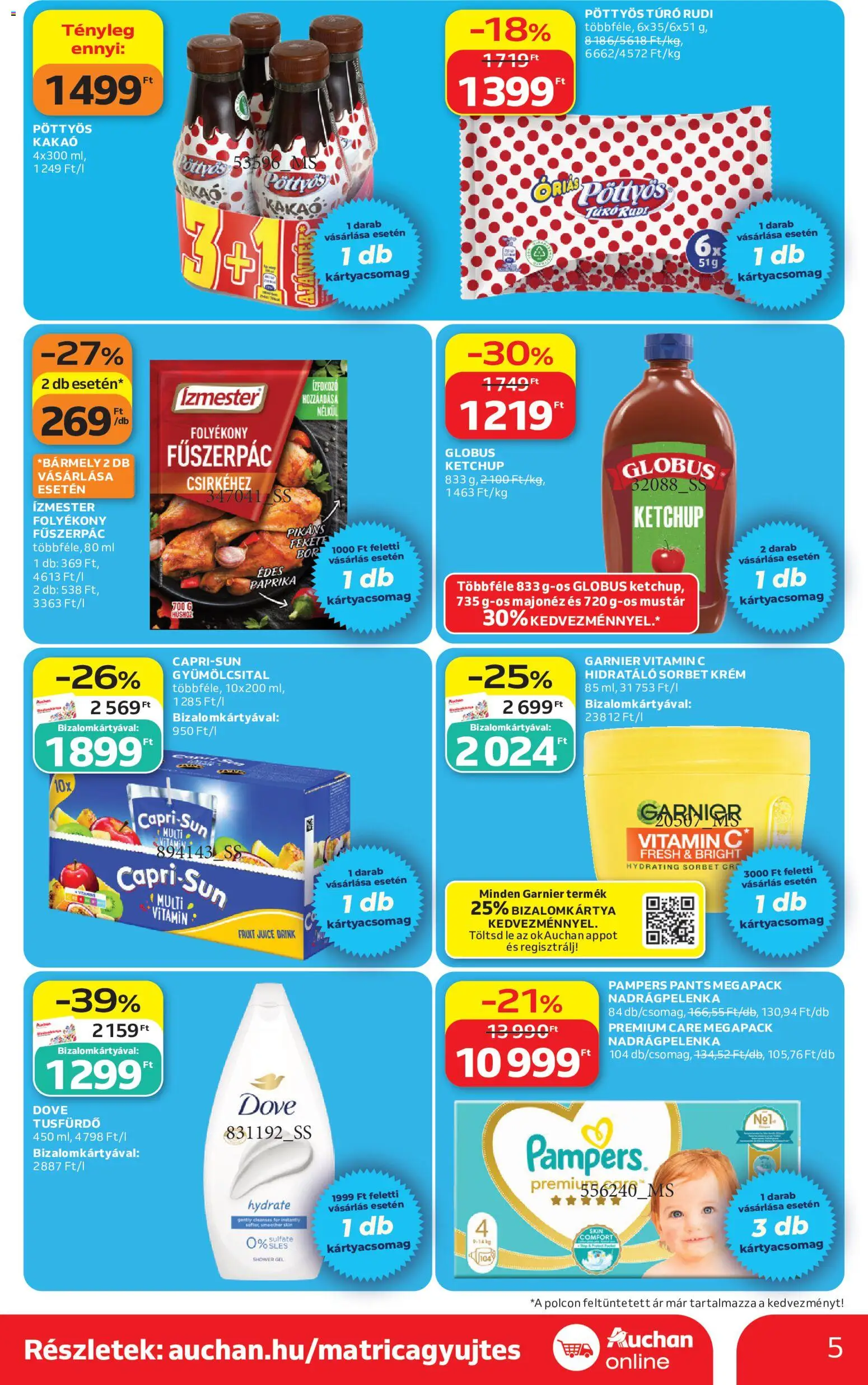 Auchan akciós ujság - amely érvényes a következő dátumtól: 11.06.2026 | Oldal: 5 | Termékek: Fűszerpác, Tusfürdő, Ketchup, Mustár