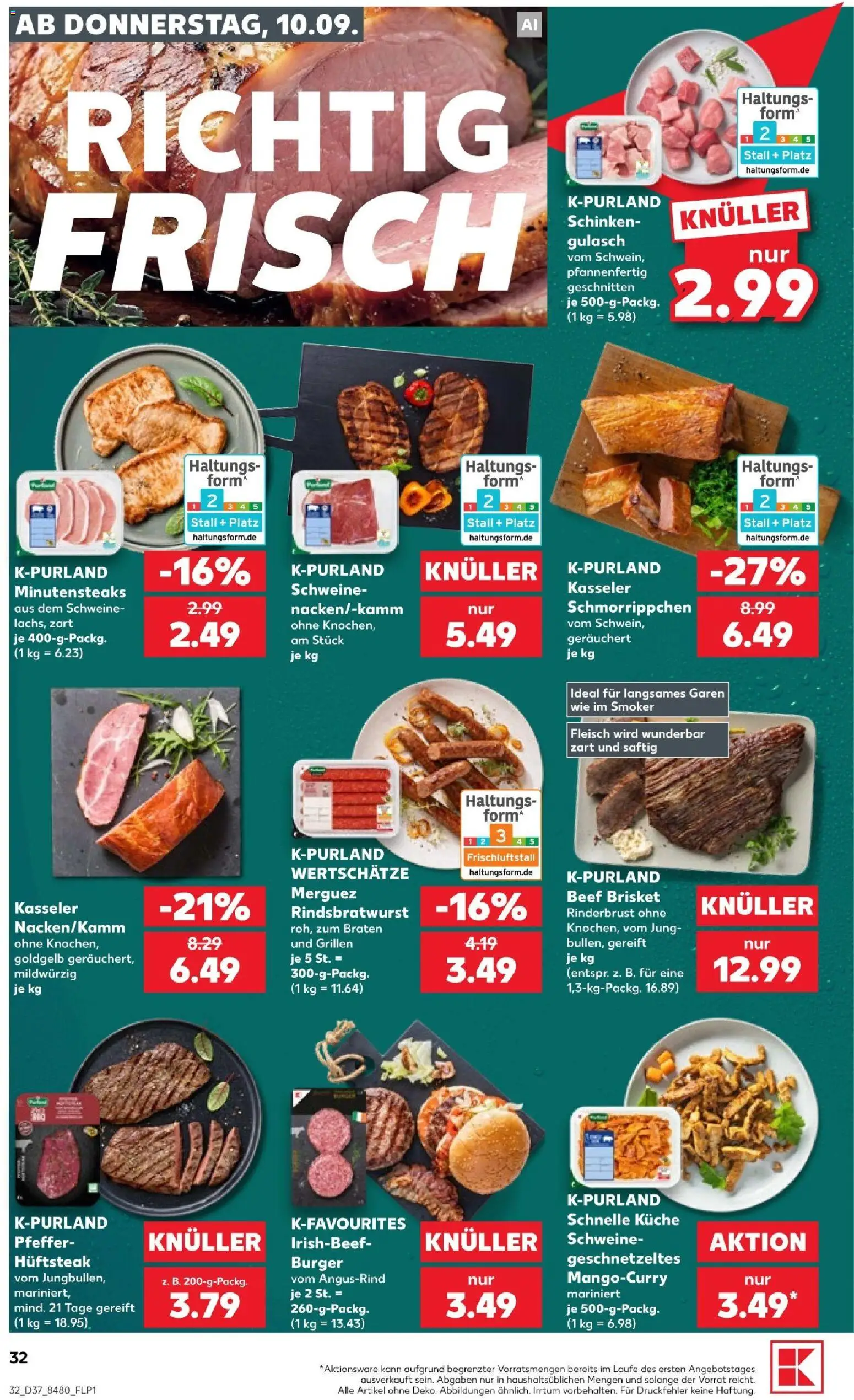 Kaufland Prospekt Stuttgart – gültig ab 10.09.2026 | Seite: 32 | Produkte: Küche, Burger, Pfeffer, Fleisch