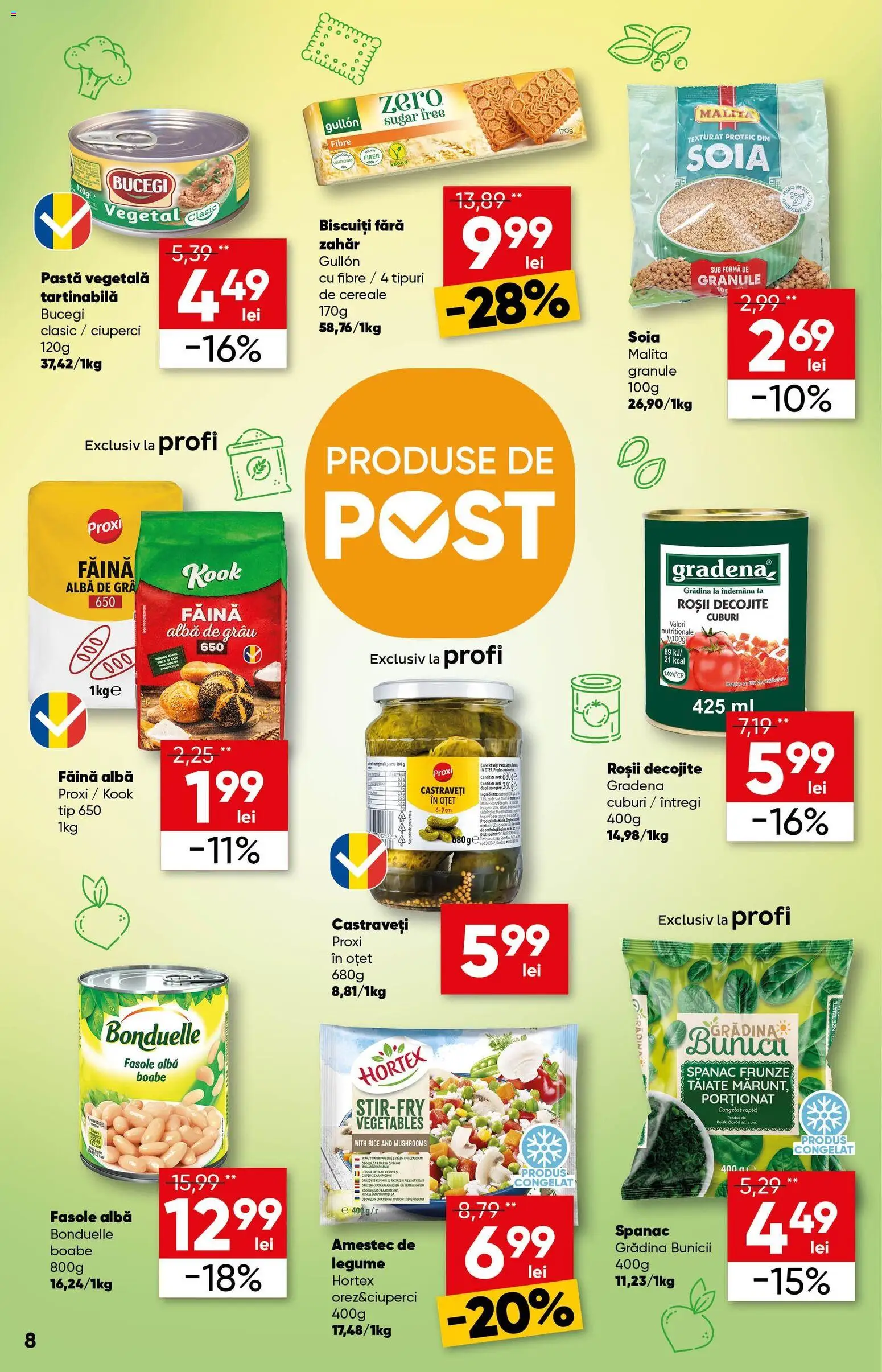 Noul catalog Profi – valabil de la 18.02.2026 | Pagină: 8 | Produse: Oțet, Făină, Castraveți, Fasole albă