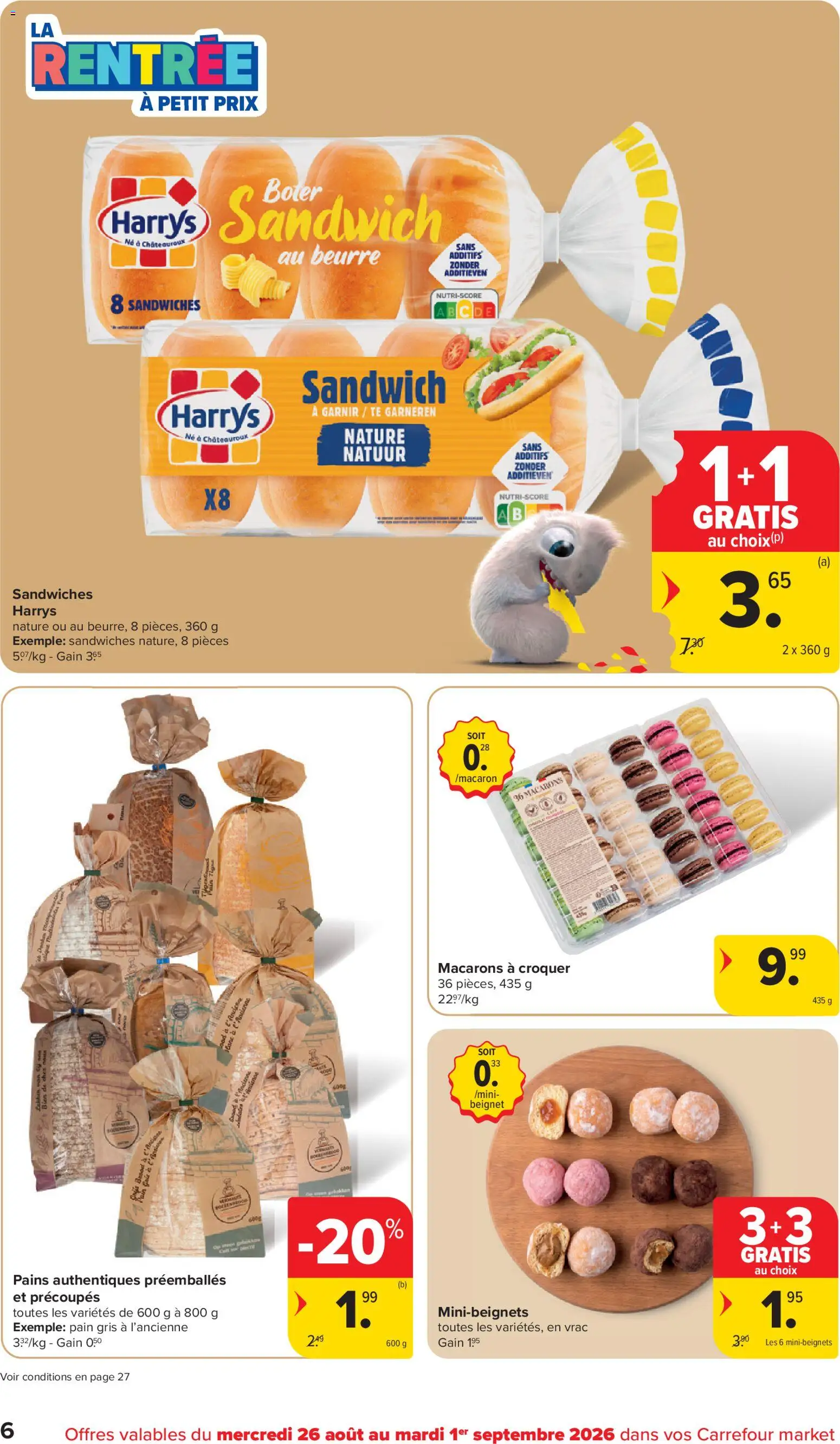 {H1} | Pagina: 6 | Producten: Sandwich, Macarons, Boter