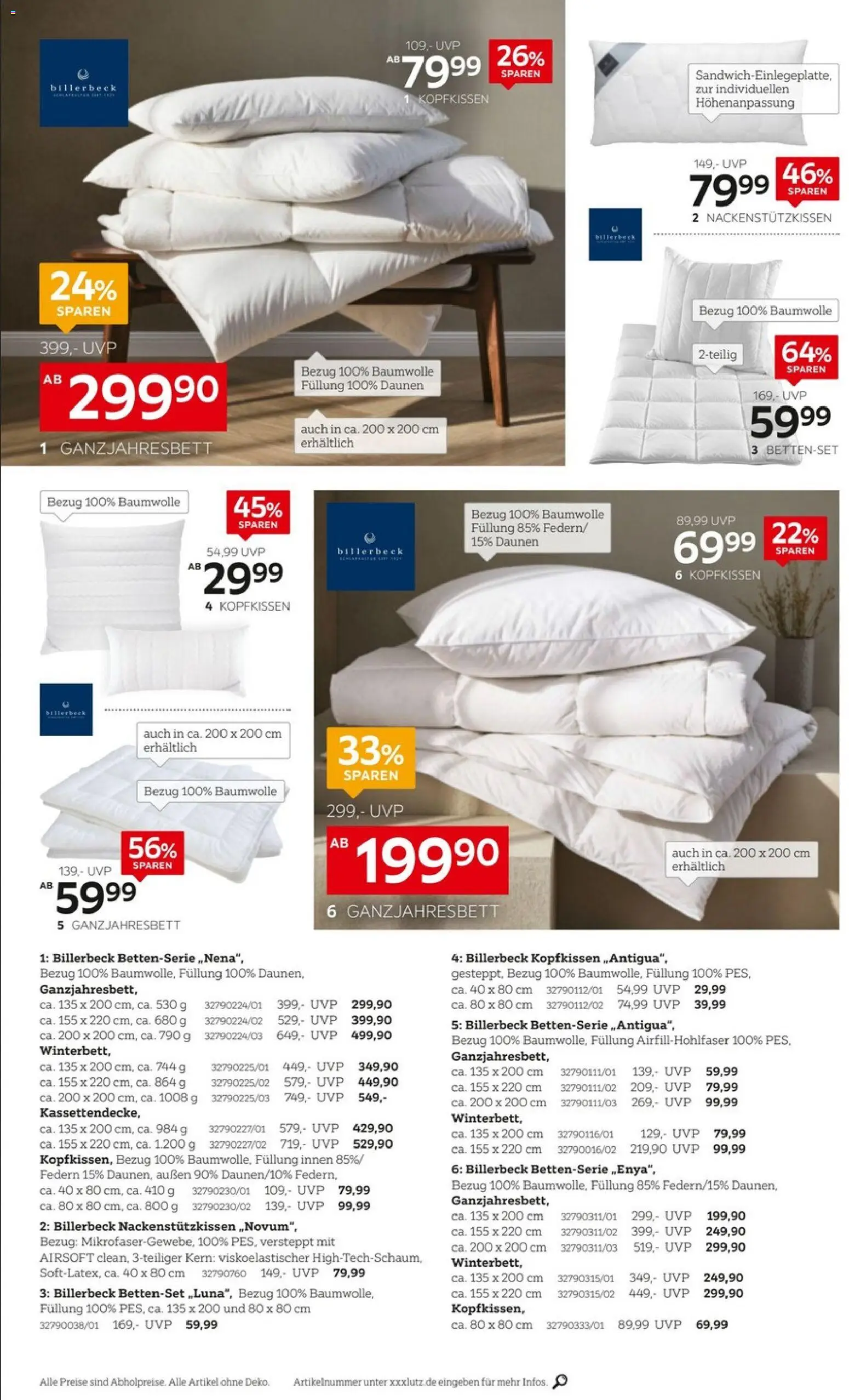 XXXLutz Bis zu 67% sparen – gültig ab 29.08.2026 | Seite: 2 | Produkte: Kopfkissen, Bettenset