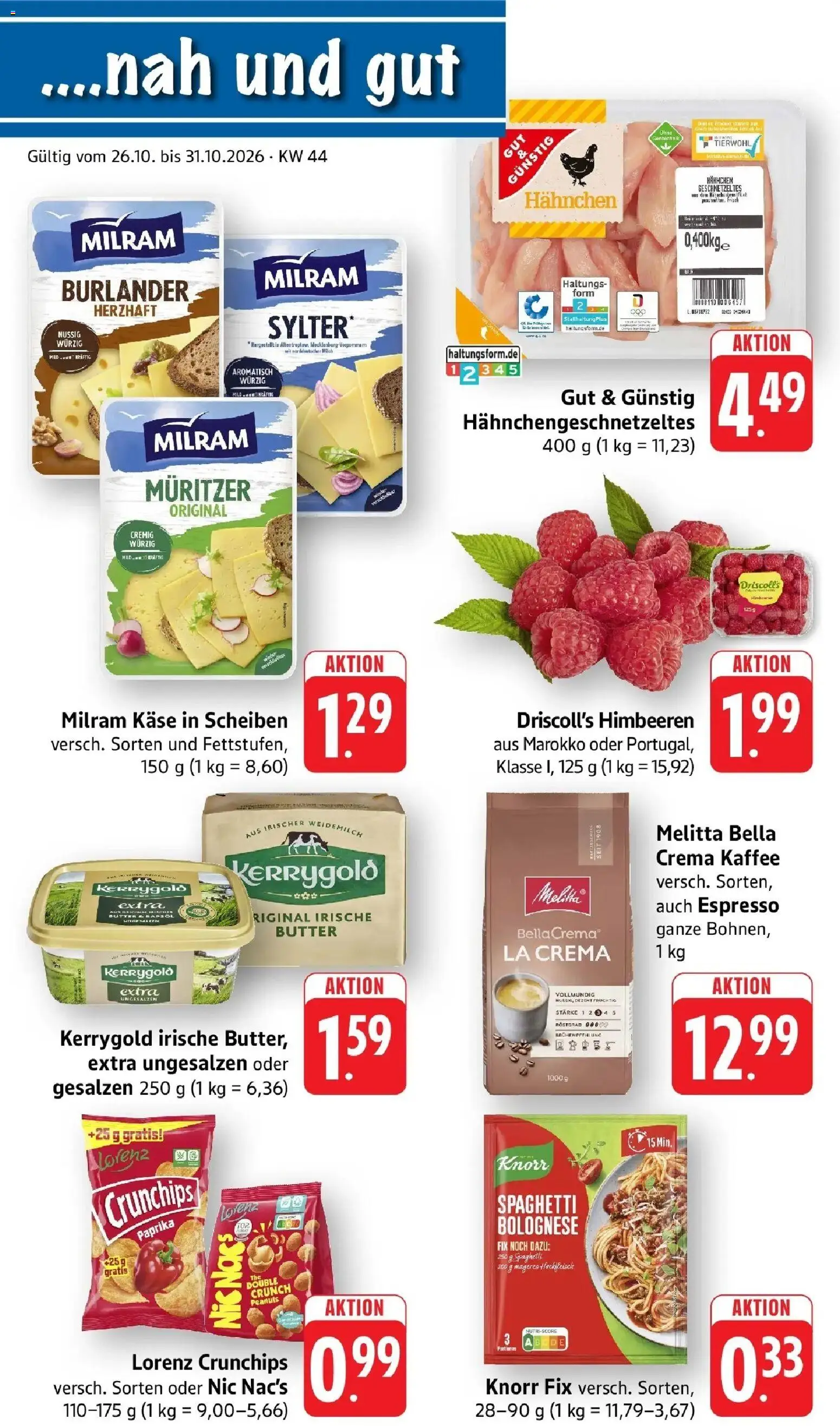 Edeka Prospekt Neuhofen (ab 26.10.2026) » Angebote Online | Seite: 1 | Produkte: Knorr fix, Hahnchen, Milch, Milram