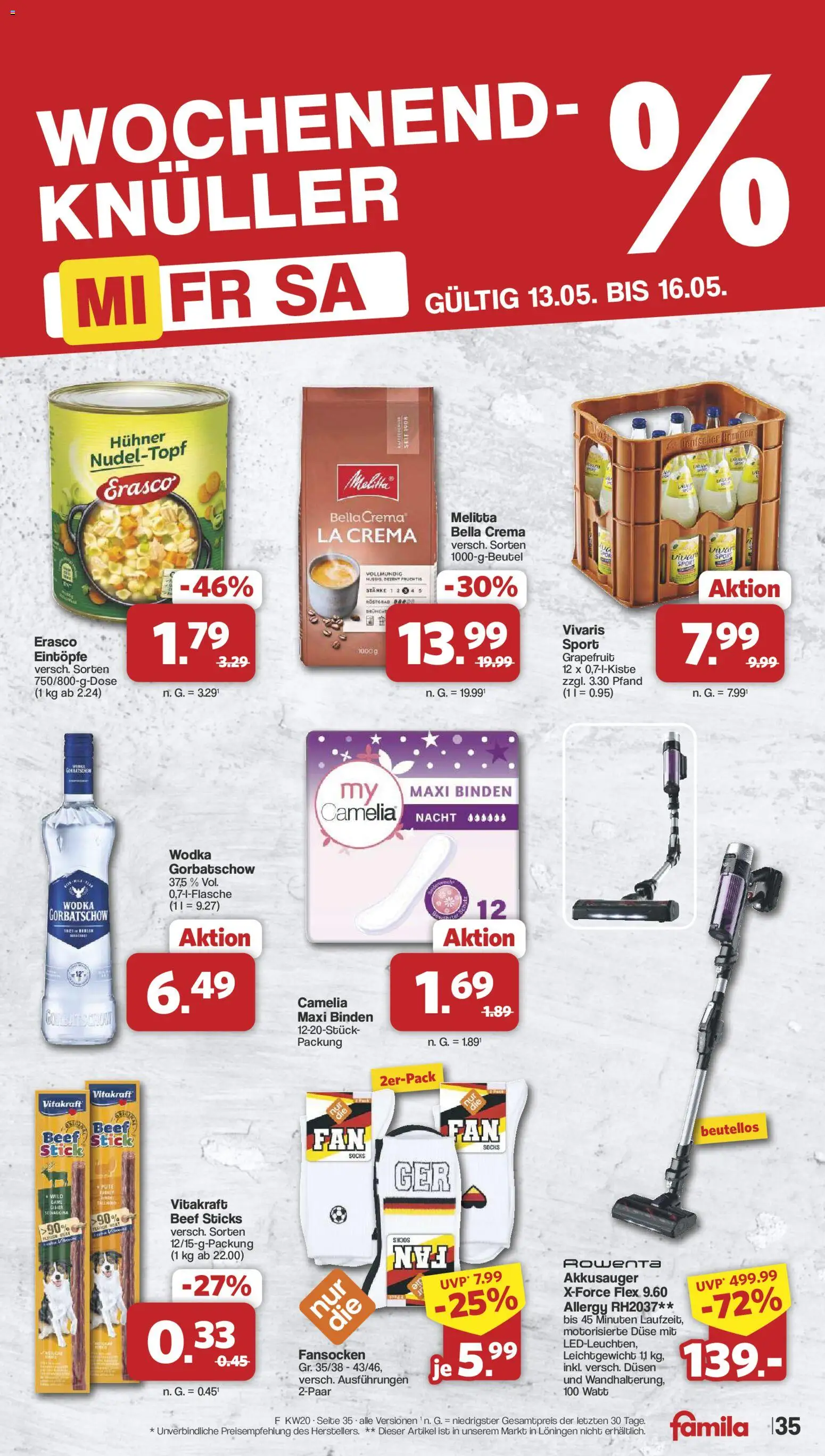 Famila Nordwest Prospekt 	 – gültig ab 11.05.2026 | Seite: 35 | Produkte: Melitta, Erasco, Fleisch, Wodka