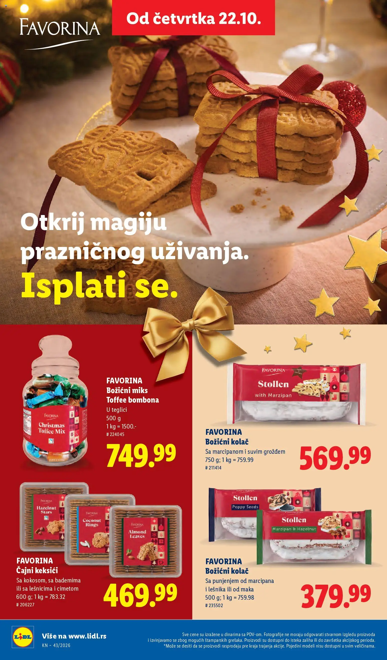 Lidl katalog - važi od 22.10.2026 | Strana: 46 | Proizvode: Kolač