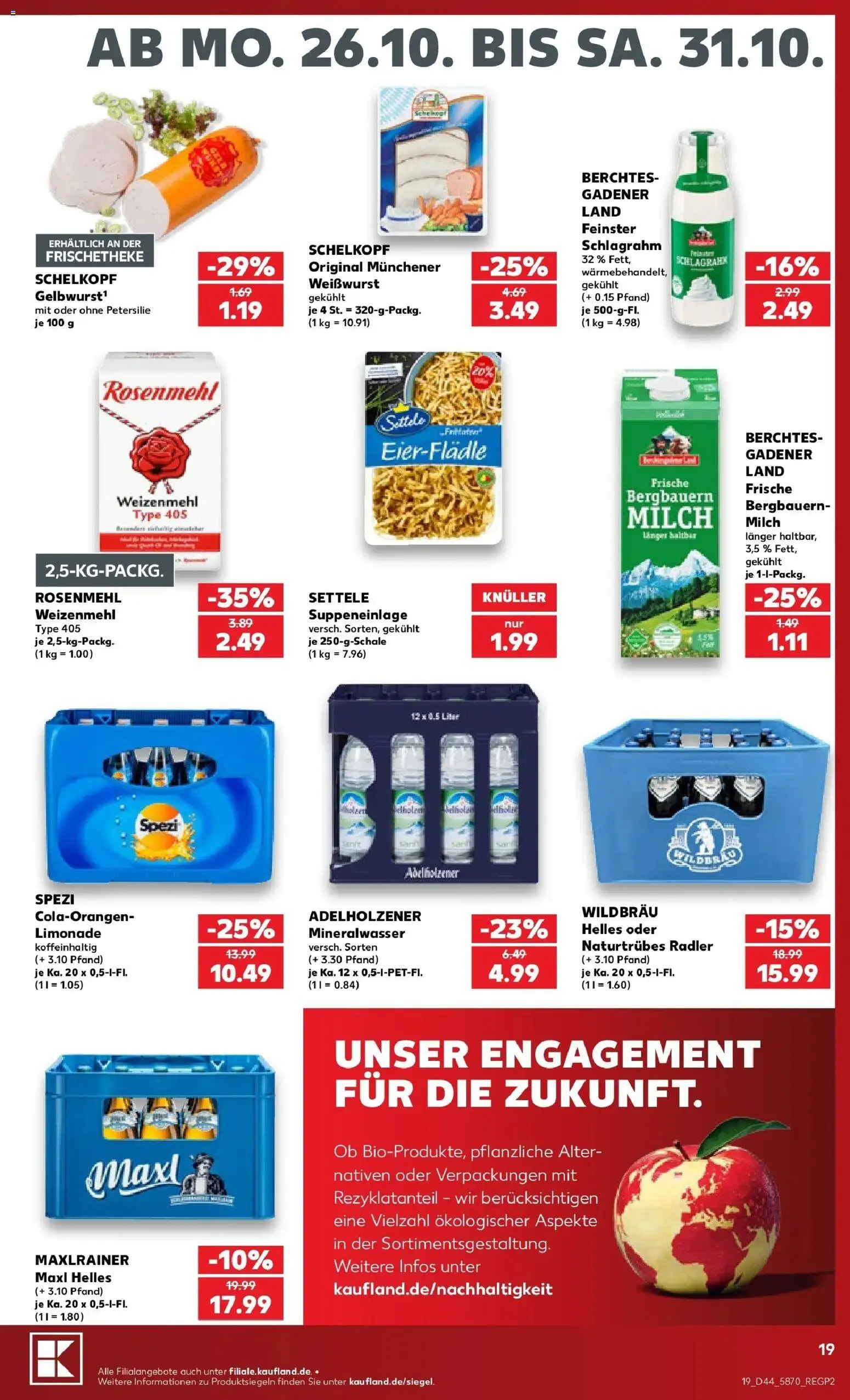 Kaufland Prospekt Markt Schwaben – gültig ab 26.10.2026 | Seite: 23 | Produkte: Milch, Weißwurst, Limonade, Wurst