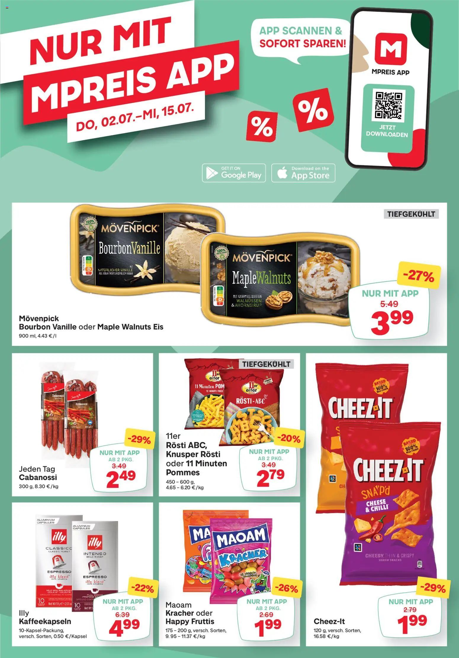 MPREIS Flugblatt gültig ab 09.07.2026 | Seite: 13 | Produkte: Eis, Bourbon