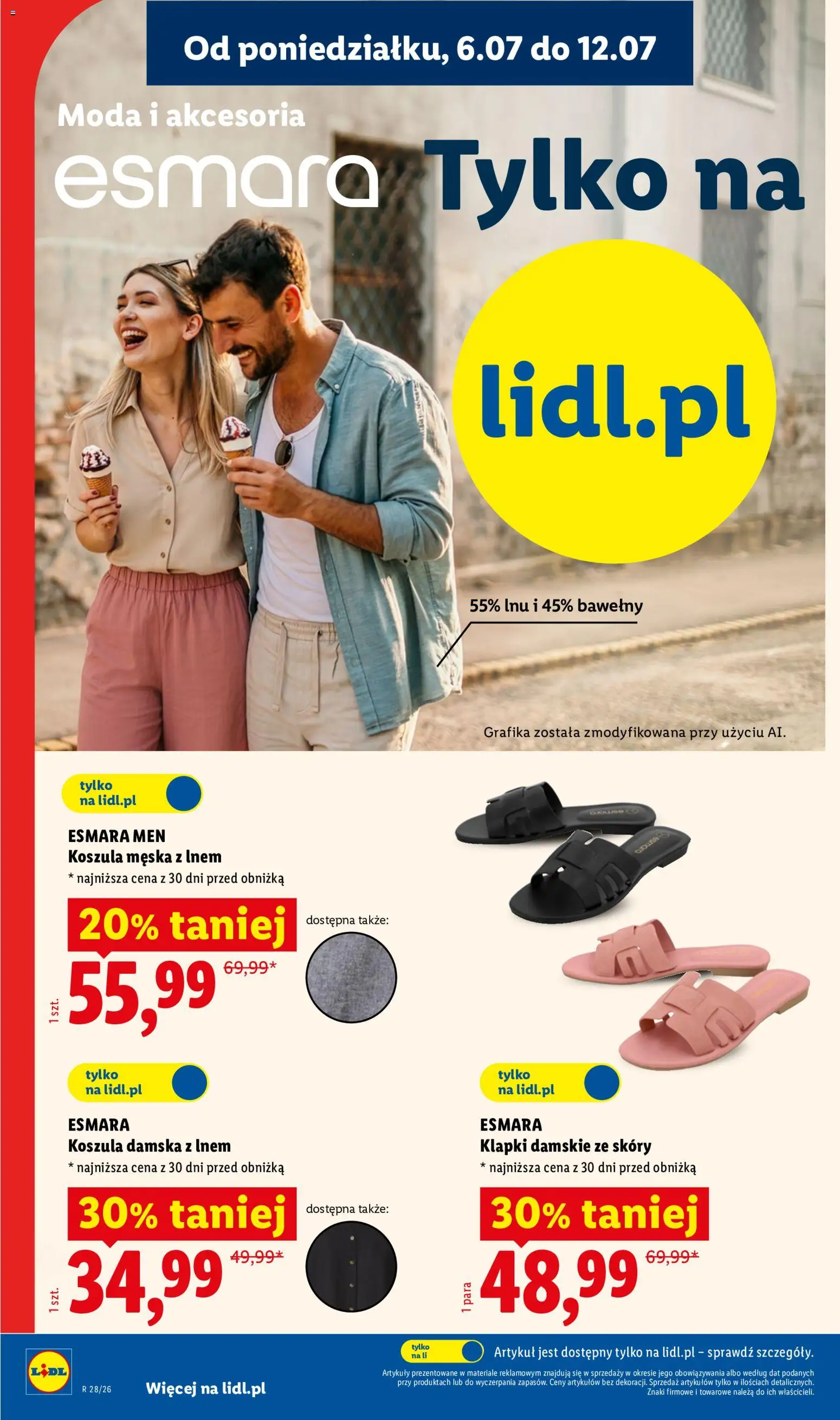 Lidl Katalog od 06.07.2026 | Strona: 24 | Produkty: Koszula, Klapki, Klapki damskie