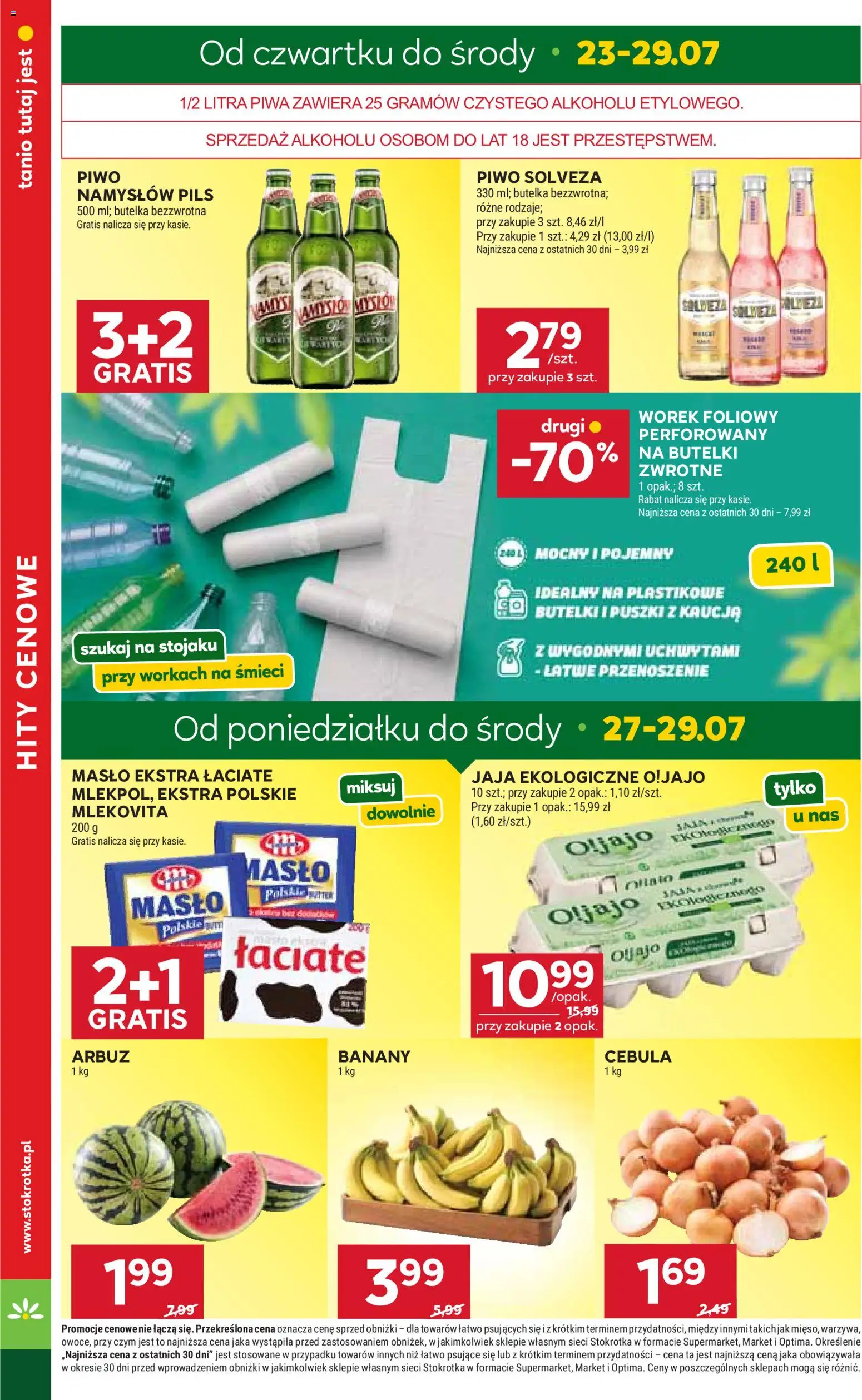 Stokrotka gazetka - Market od 23.07.2026 | Strona: 6 | Produkty: Stokrotka, Masło, Piwo, Banany