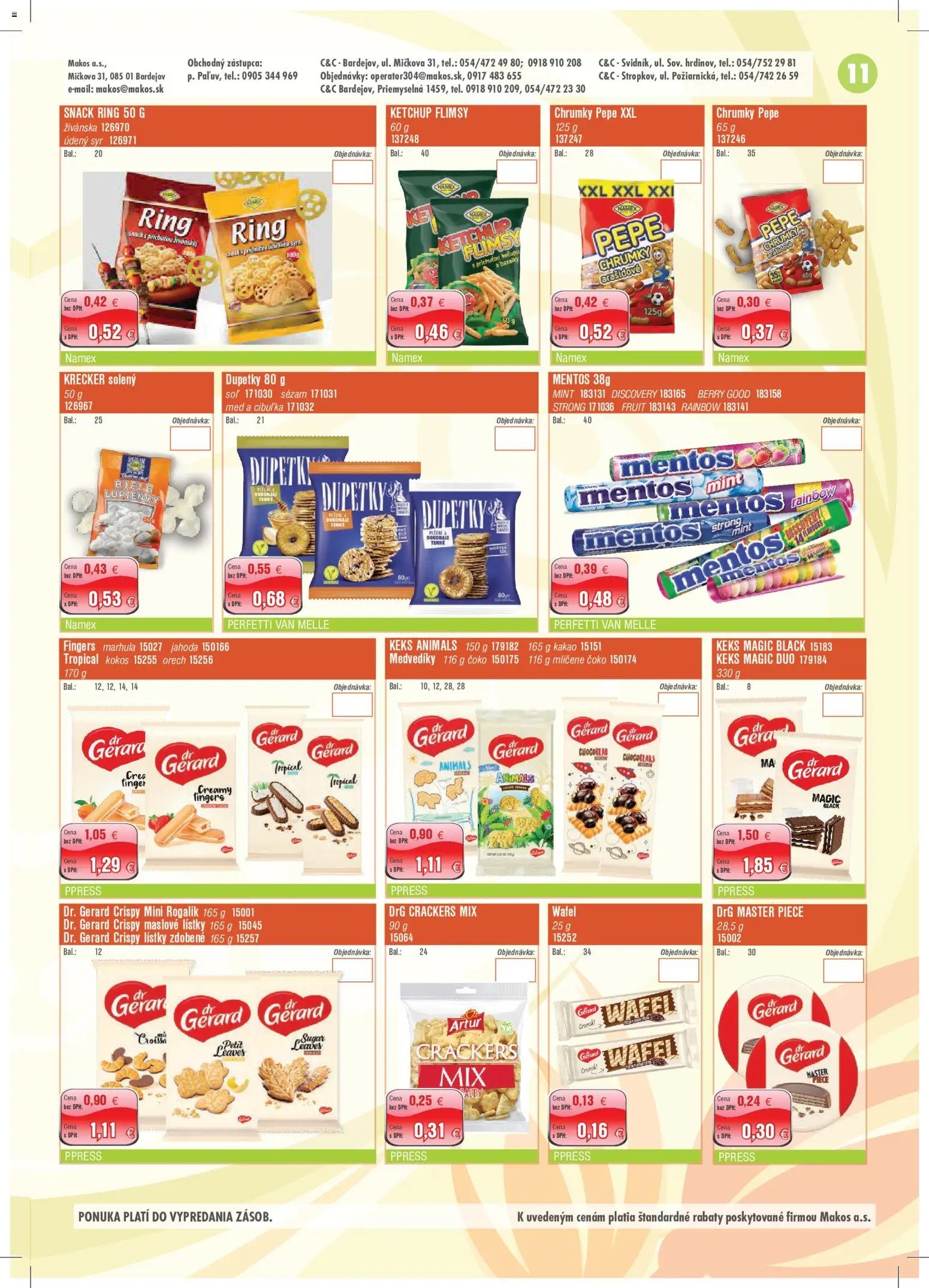 Nové Makos akcie – leták je platný od 28.09.2026 | Strana: 11 | Produkty: Kokos, Syr, Sezam, Kakao