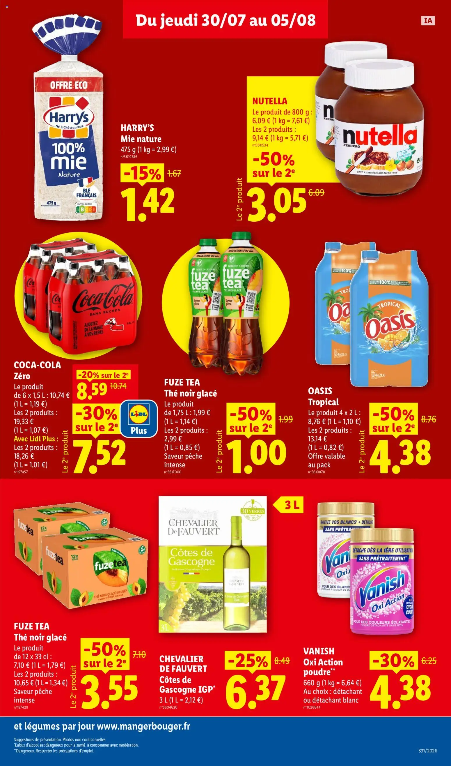 {H1} | Page: 15 | Produits: Pêche, Pâte à tartiner, Oasis tropical, Détachant