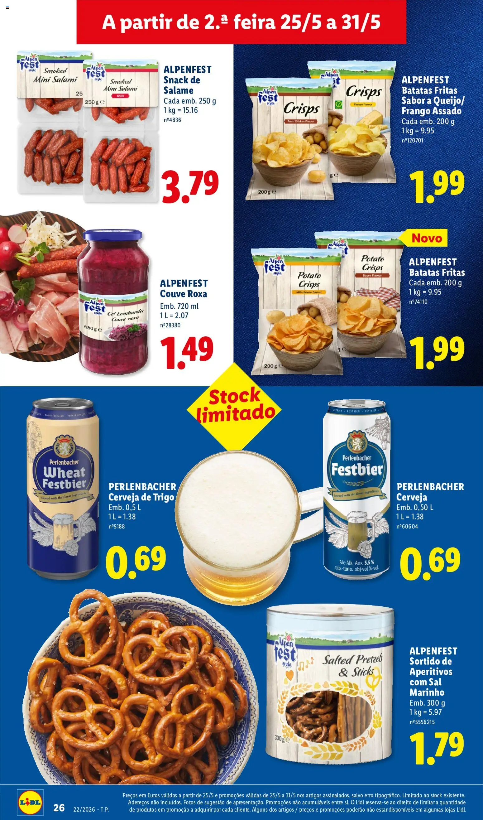 Lidl folheto │ válido de 25.05.2026 | Página: 26 | Produtos: Frango, Sal, Salame, Cerveja