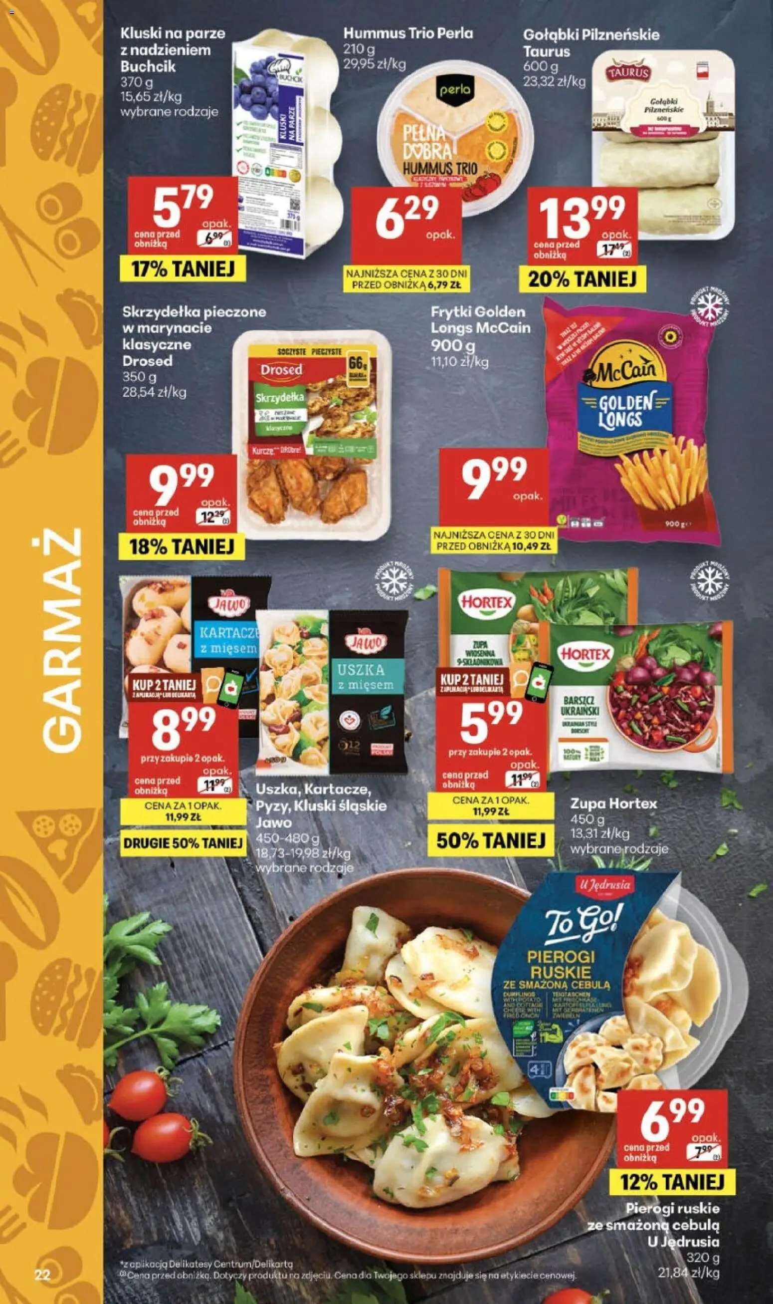 Delikatesy Centrum gazetka od 23.07.2026 | Strona: 22 | Produkty: Barszcz, Pierogi, Kluski na parze, Delikatesy
