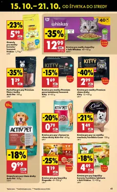 Biedronka leták platný od 15.10.2026 | Strana: 41 | Produkty: Friskies, Whiskas, Kapsičky, Pena