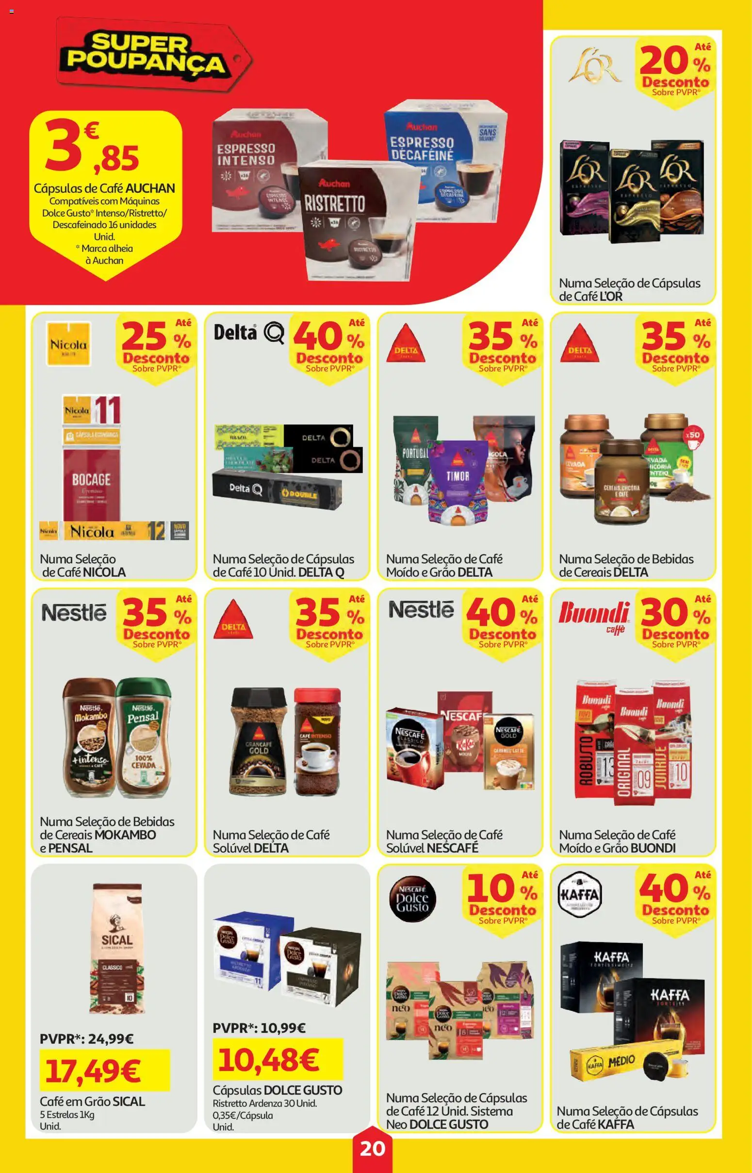 Auchan folheto │ válido de 09/04/2026 | Página: 20 | Produtos: Bebidas, Café em grão, Café, Dolce gusto
