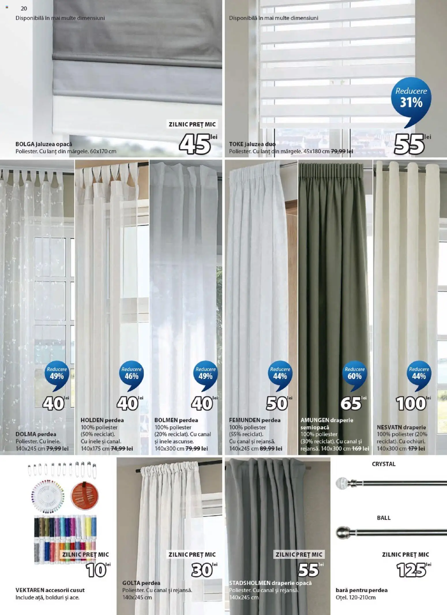 Noul catalog JYSK – valabil de la 25.08.2026 | Pagină: 20 | Produse: Perdea