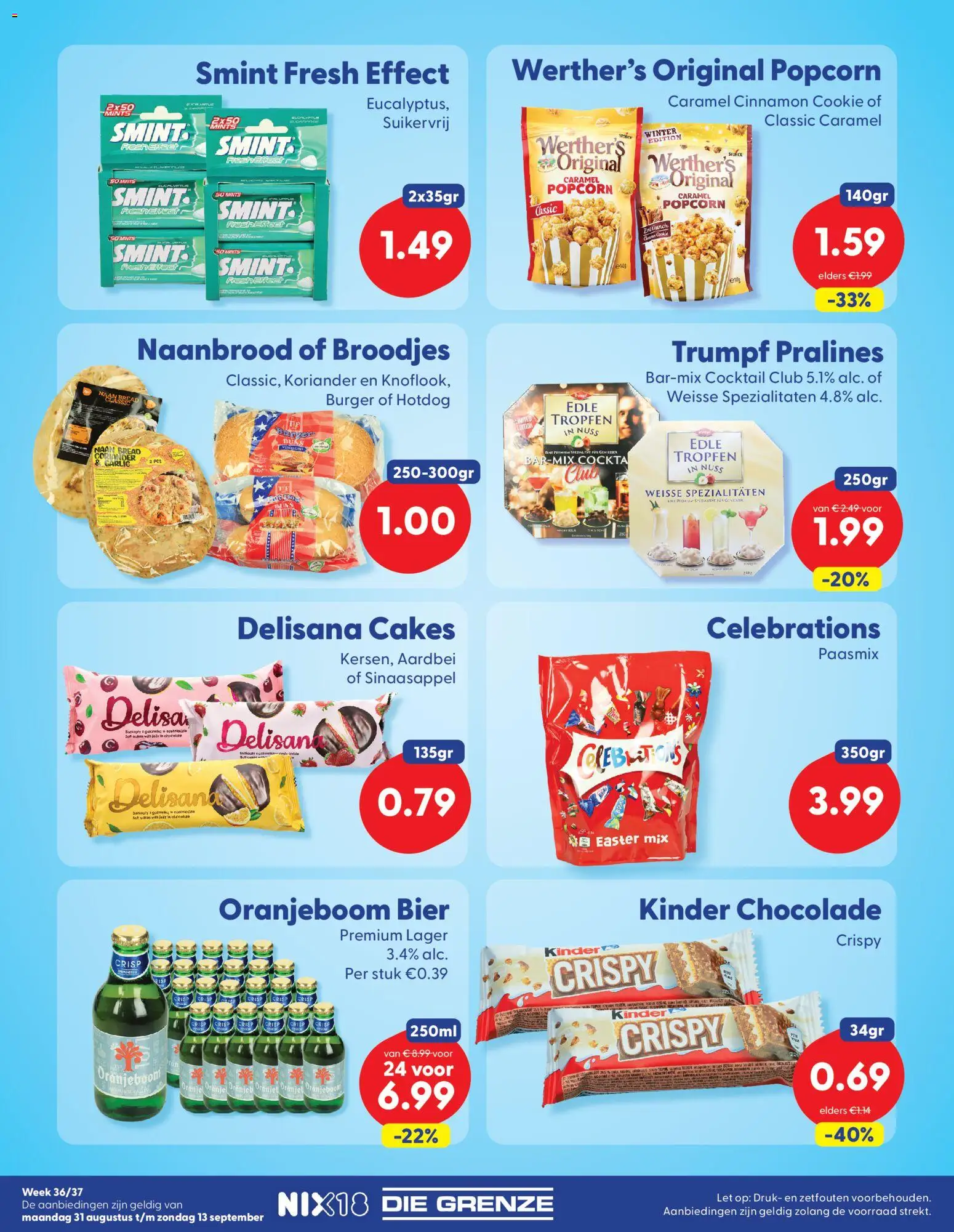 {H1} | Pagina: 4 | Producten: Chocolade, Hotdog, Kinder, Popcorn