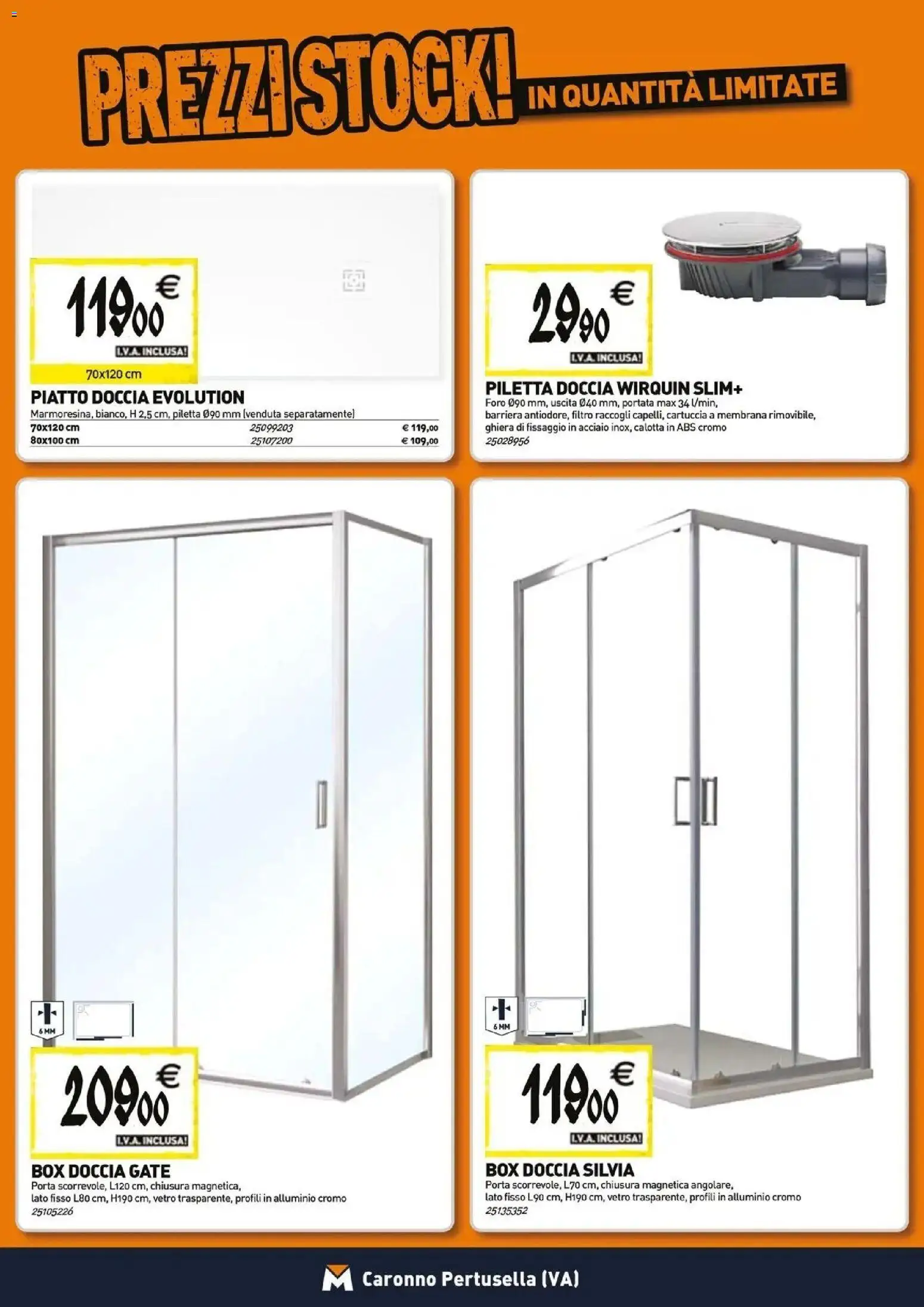 Volantino TECNOMAT del 29/10/2026 | Pagina: 2 | Prodotti: Porta, Box doccia, Piatto, Doccia
