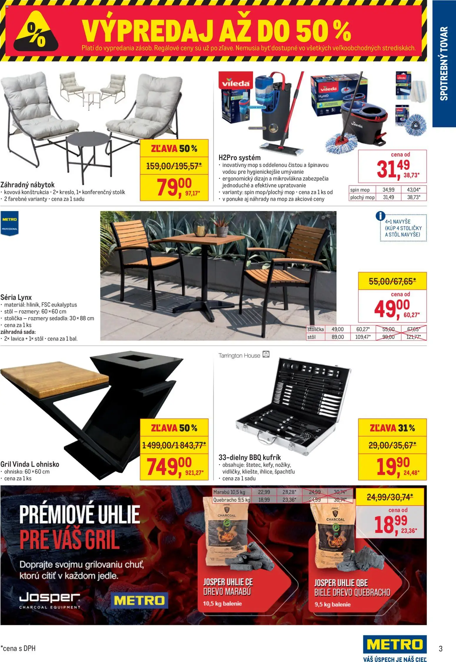 Nové Metro akcie – leták je platný od 29.07.2026 | Strana: 3 | Produkty: Nábytok, Gril, Stoličky, Stôl