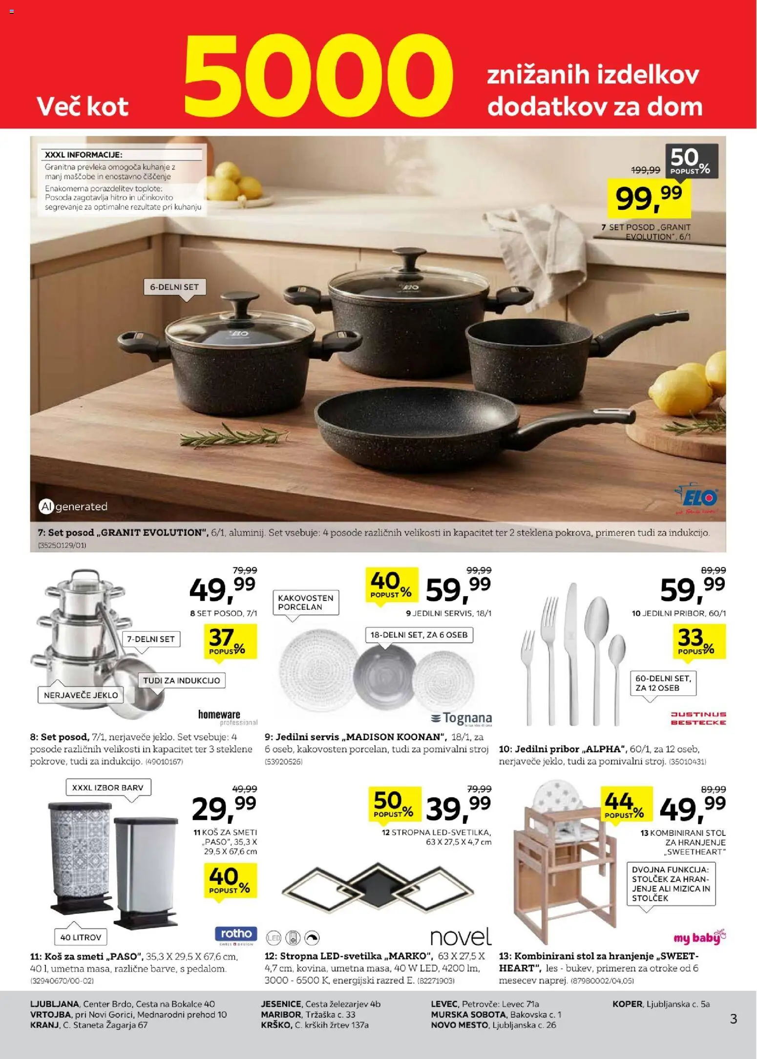 Novi XXXL Lesnina katalog ponudbe – veljaven od 21.10.2026 | Stran: 3 | Izdelki: Mizica, Stol, Kos, Koš za smeti