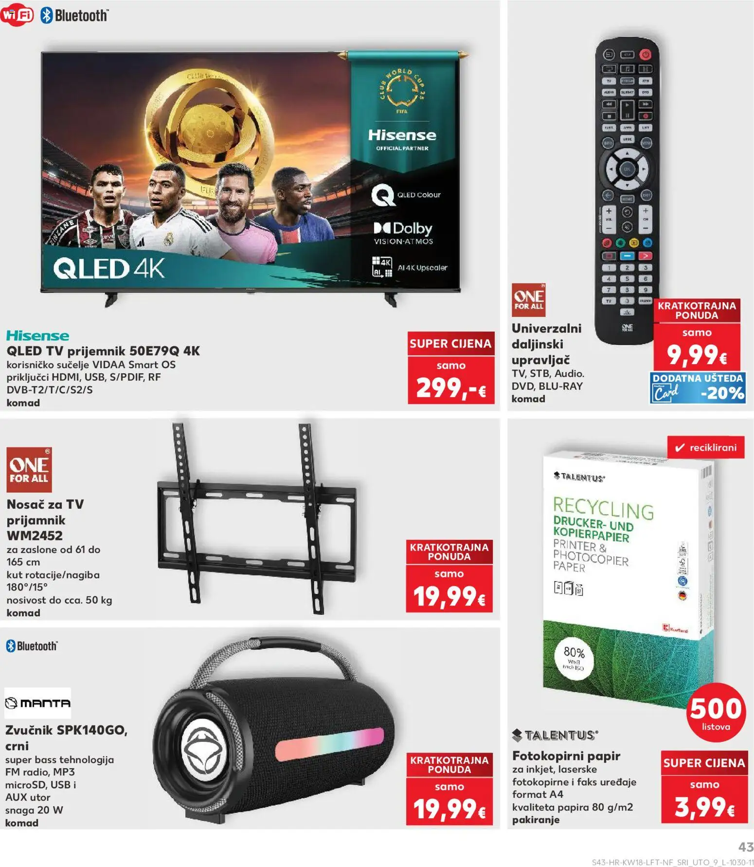 Kaufland katalog | vrijedi od 29.04.2026 | Stranica: 43 | Proizvodi: Tv, MP3, Zvučnik, USB